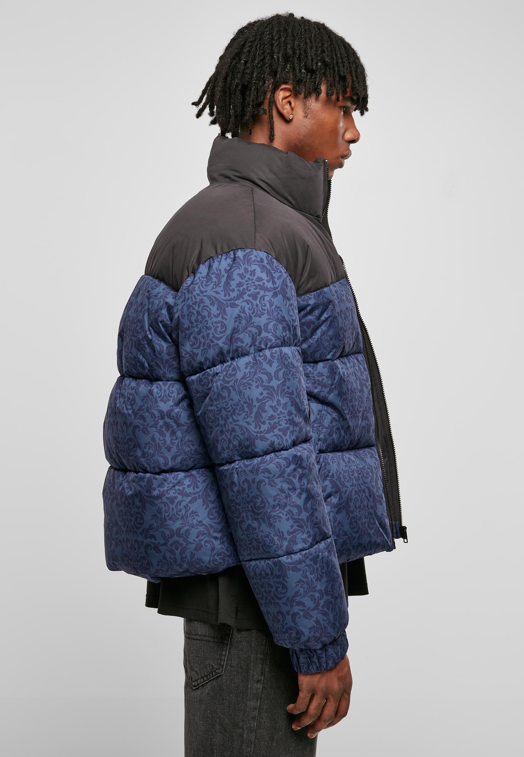 URBAN CLASSICS Winterjacke »Urban Classics Herren AOP Retro Puffer Jacket«, (1 St.), ohne Kapuze