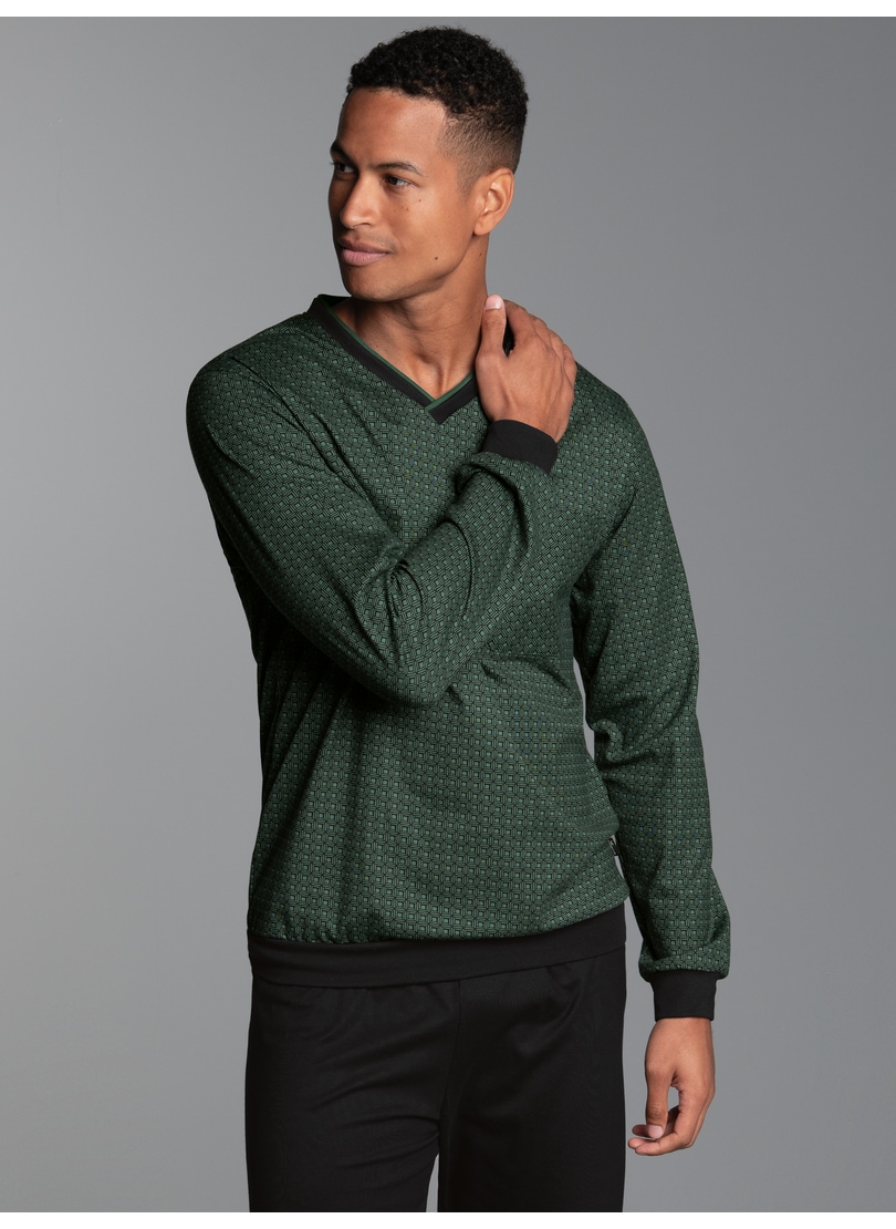 Trigema Schlafanzug "TRIGEMA Pyjama-Oberteil mit Allover-Retro-Print" 1 günstig online kaufen