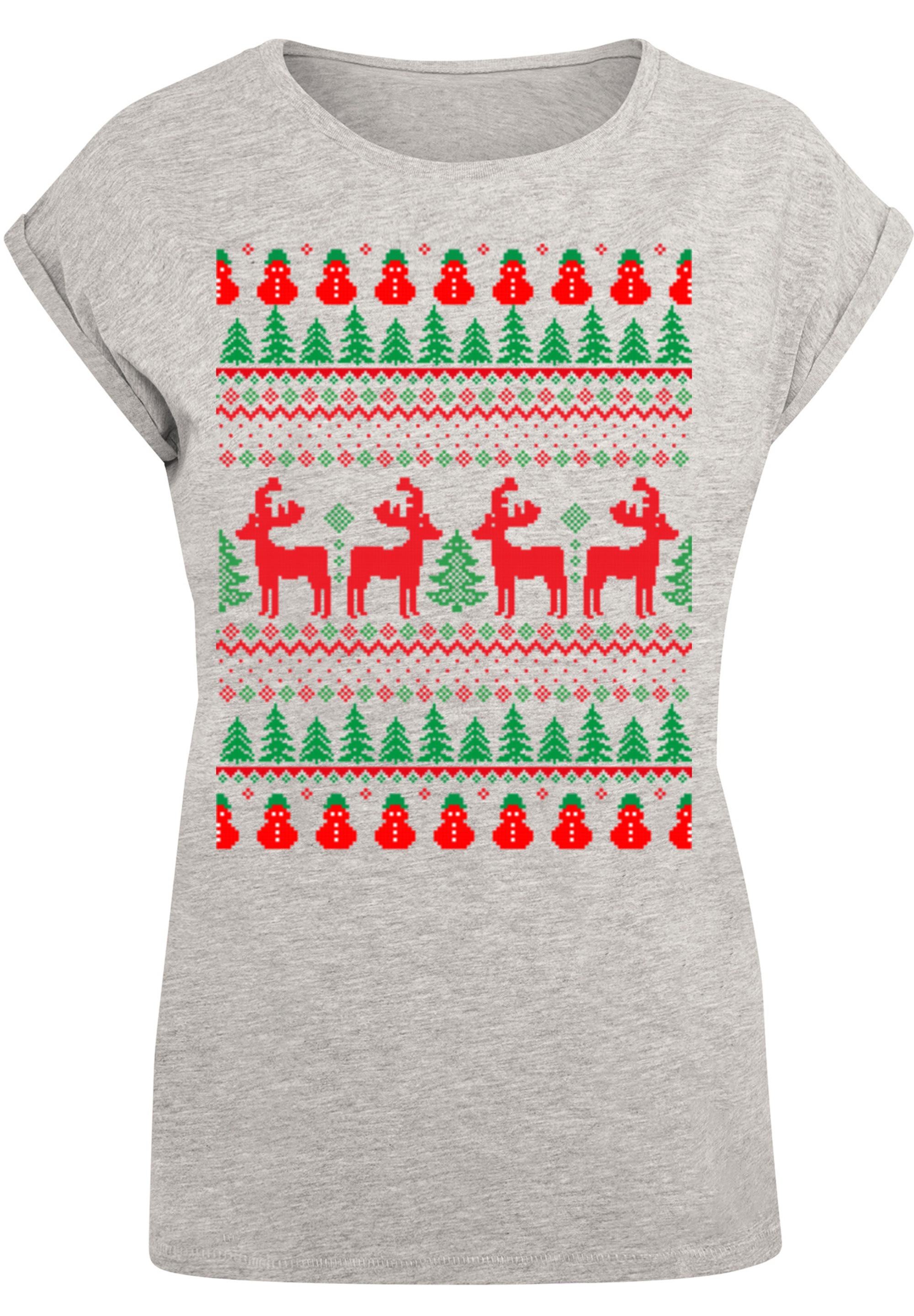 F4NT4STIC T-Shirt »Christmas Reindeers Weihnachten Muster«, Print