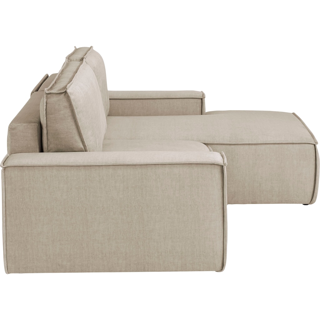 Ecksofa SHERWOOD Schlafsofa, mit Bettkasten, Cord-Bezug