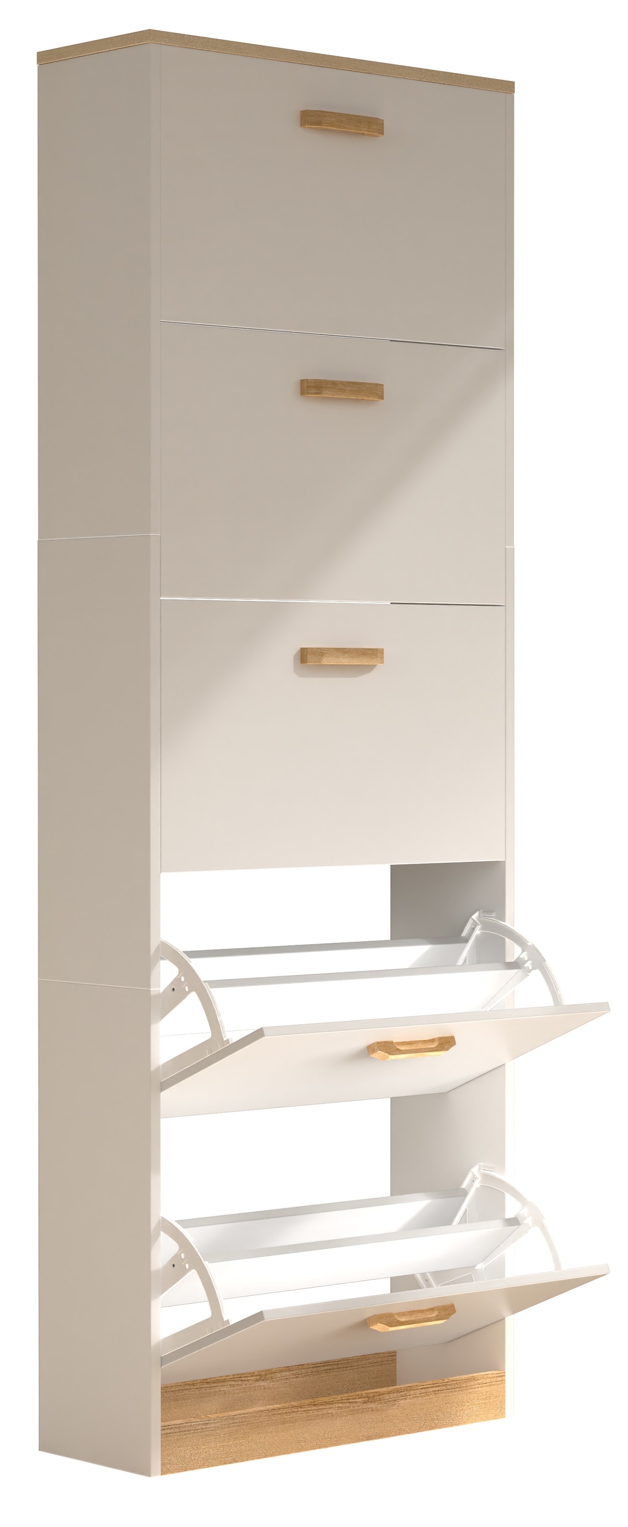 VCM Schuhschrank »VCM Holz Regal Kipper Schuhregal Schuhschrank Schuhkipper 5 Klappen Halom XL«, (1 St.)