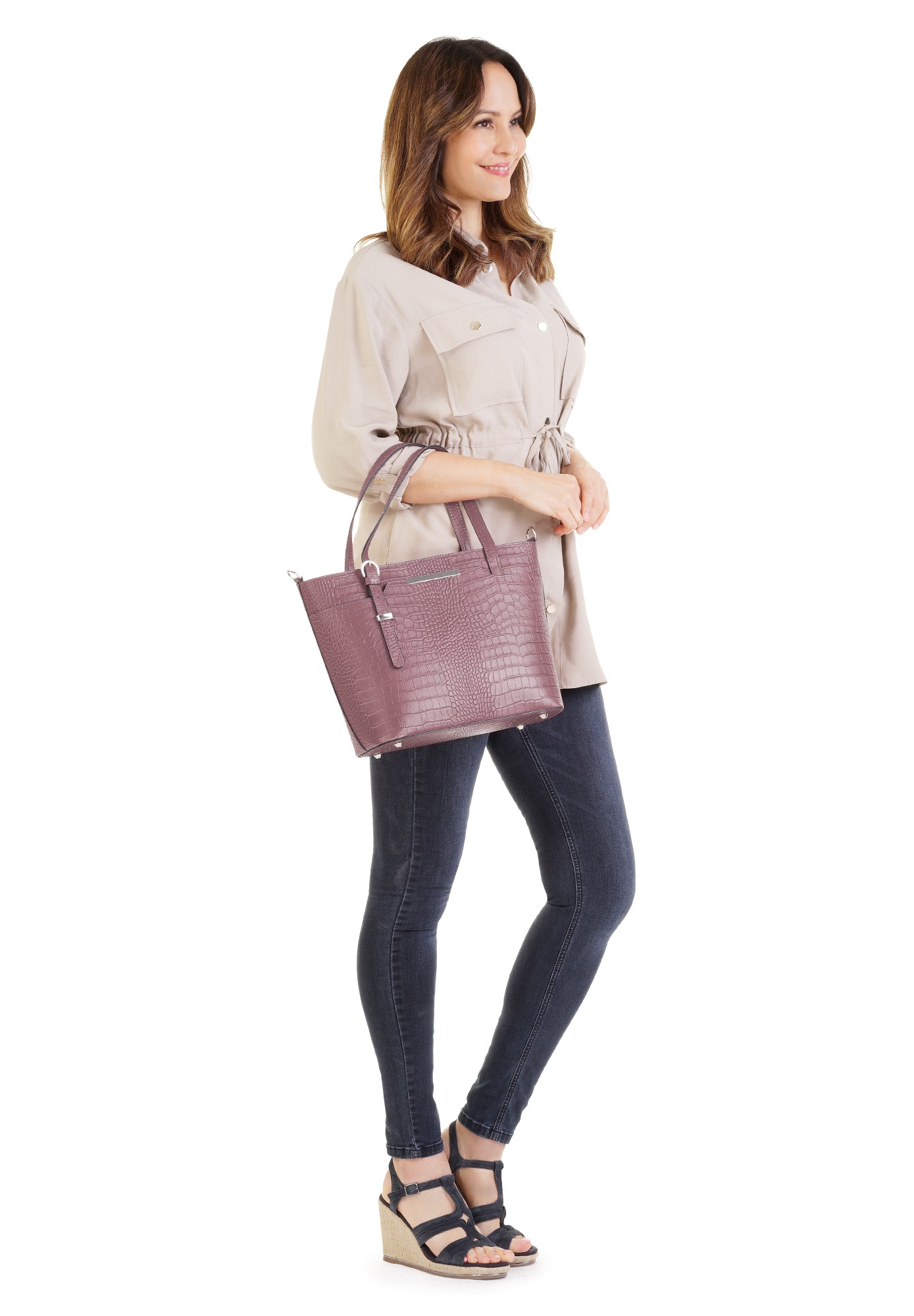 Cluty Henkeltasche, echt Leder, Made in Italy günstig online kaufen