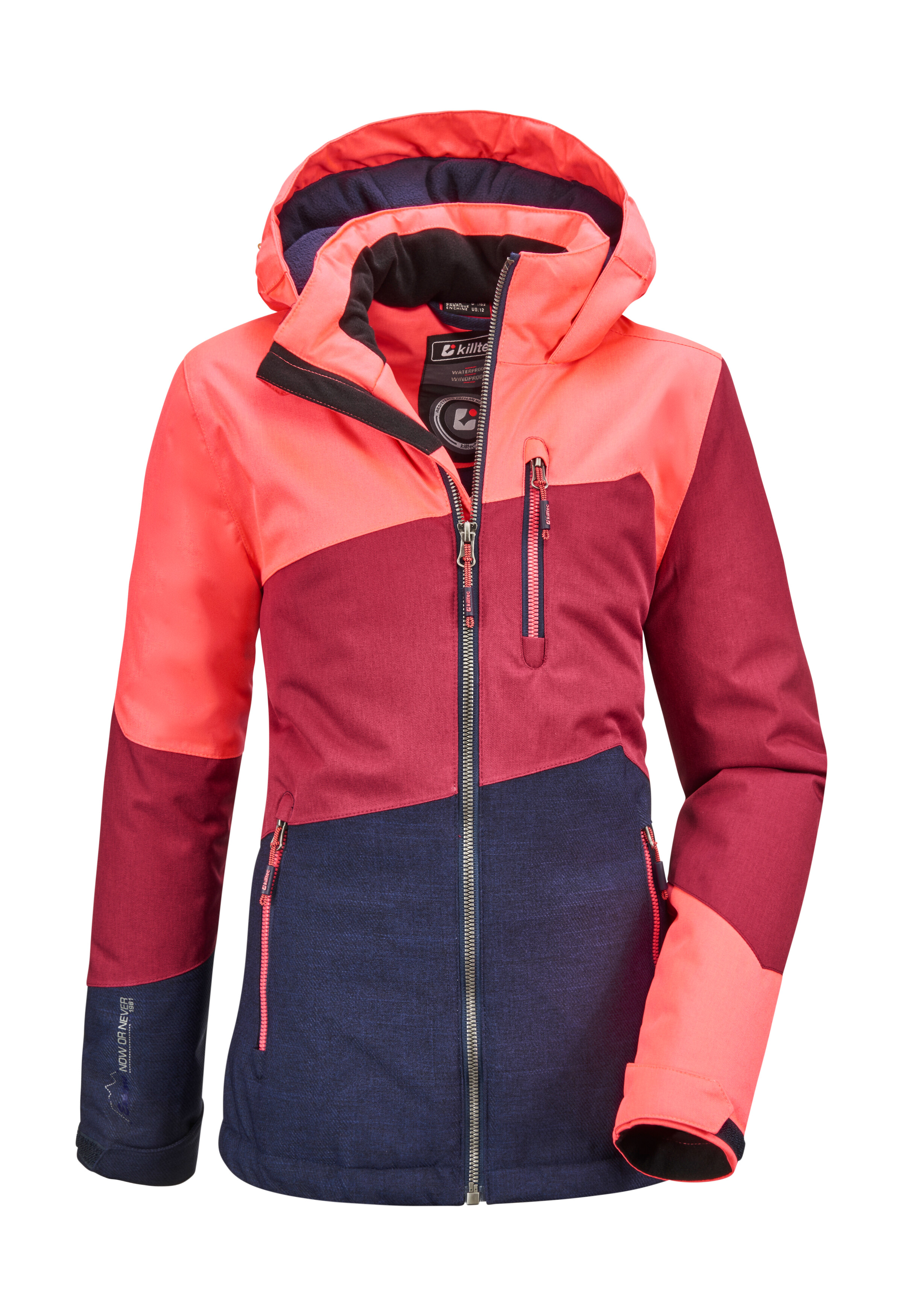Killtec Outdoorjacke "Lynge GRLS JCKT B" Wasserdichte Winterjacke mit Kapuze, Fleece, verstellbaren Ärmeln