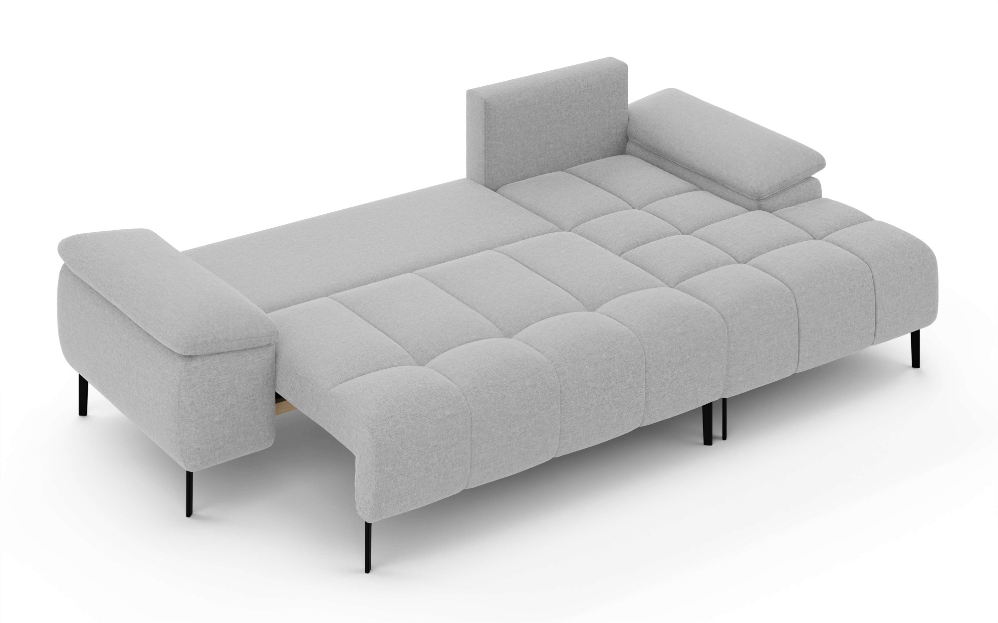 INOSIGN Ecksofa »DROMARA Schlafsofa mit Bettkasten, Maße: B/T/H 277/141/91 cm«, L-Form mit Recamiere rechts/links bestellbar, Wellenunterfederung