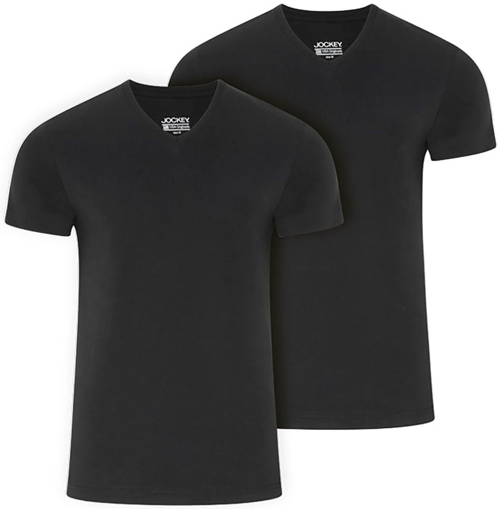 Jockey V-Shirt "American V-Neck Shirt" 2er Pack, lockere Passform, flache N günstig online kaufen