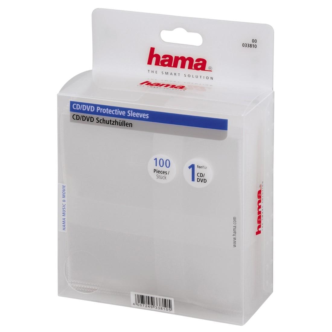 Hama CD-Hülle »CD-/DVD-Schutzhüllen 100, Transparent, CD DVD Hülle«