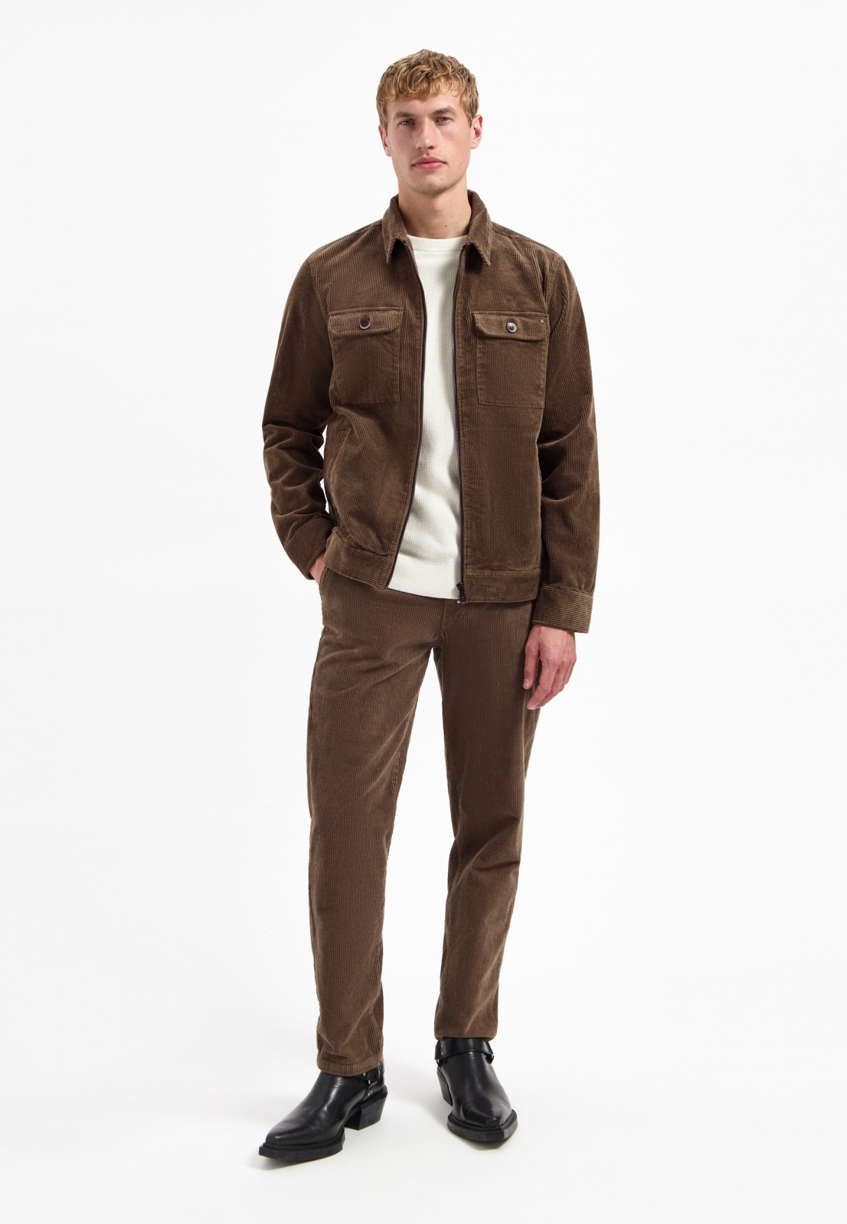 Thumbnail - NO EXCESS Langarmhemd "No Excess Overshirt aus geripptem Cord"