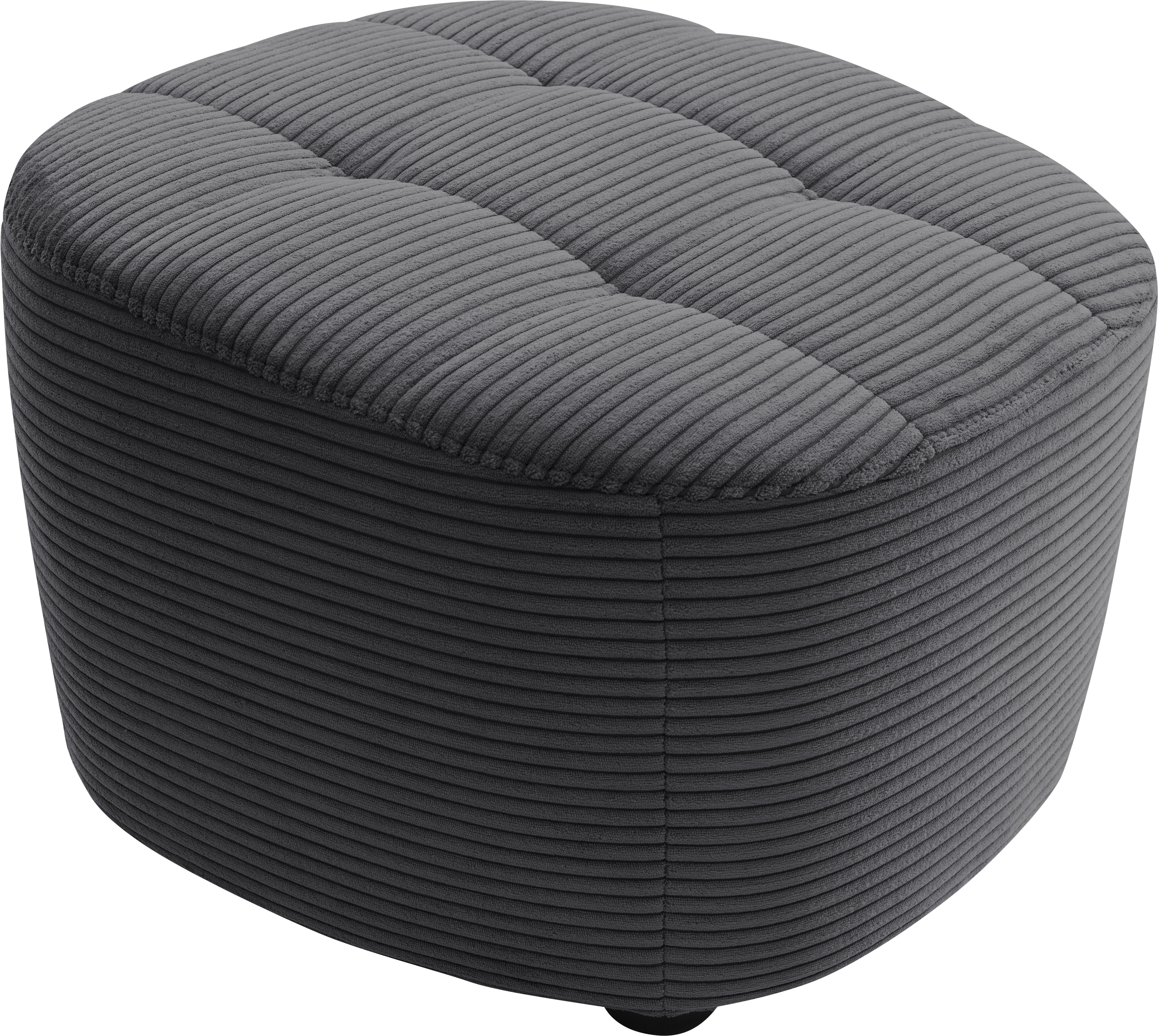 Fußhocker ALINA, B:54cm H:41cm T:57cm, grau, Cord GCT (92% Polyester 8% Nylon), Hocker, "Yuri", Passend zu Sessel Yuri