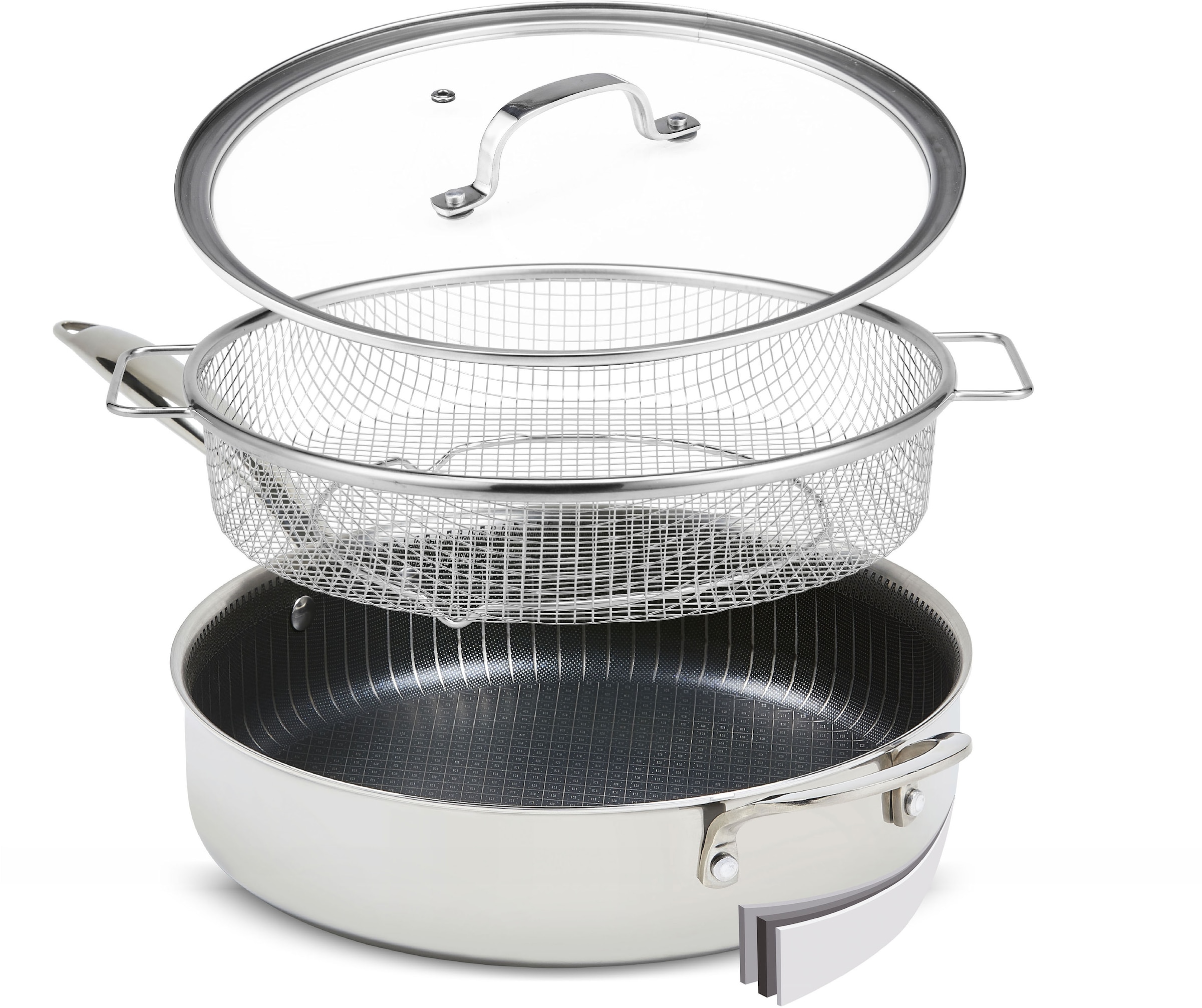 MediaShop Bratpfanne "Titan Pan" Edelstahl Set, 4 Stk. tlg. Edelstahlmatrix günstig online kaufen