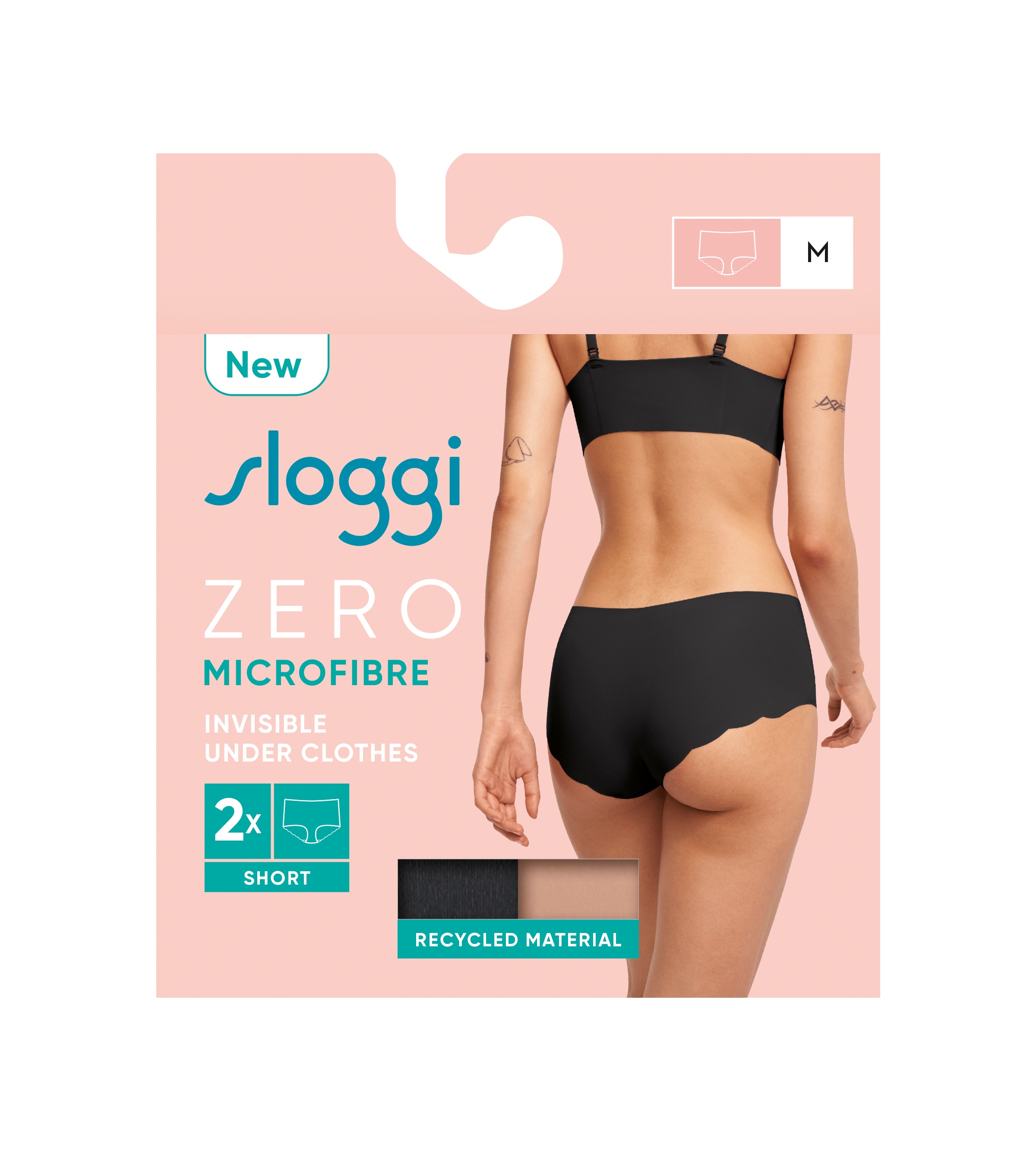 sloggi Panty »ZERO Microfibre 2.0 Short C2P«, (2er Pack), nahtlos und unsichtbar