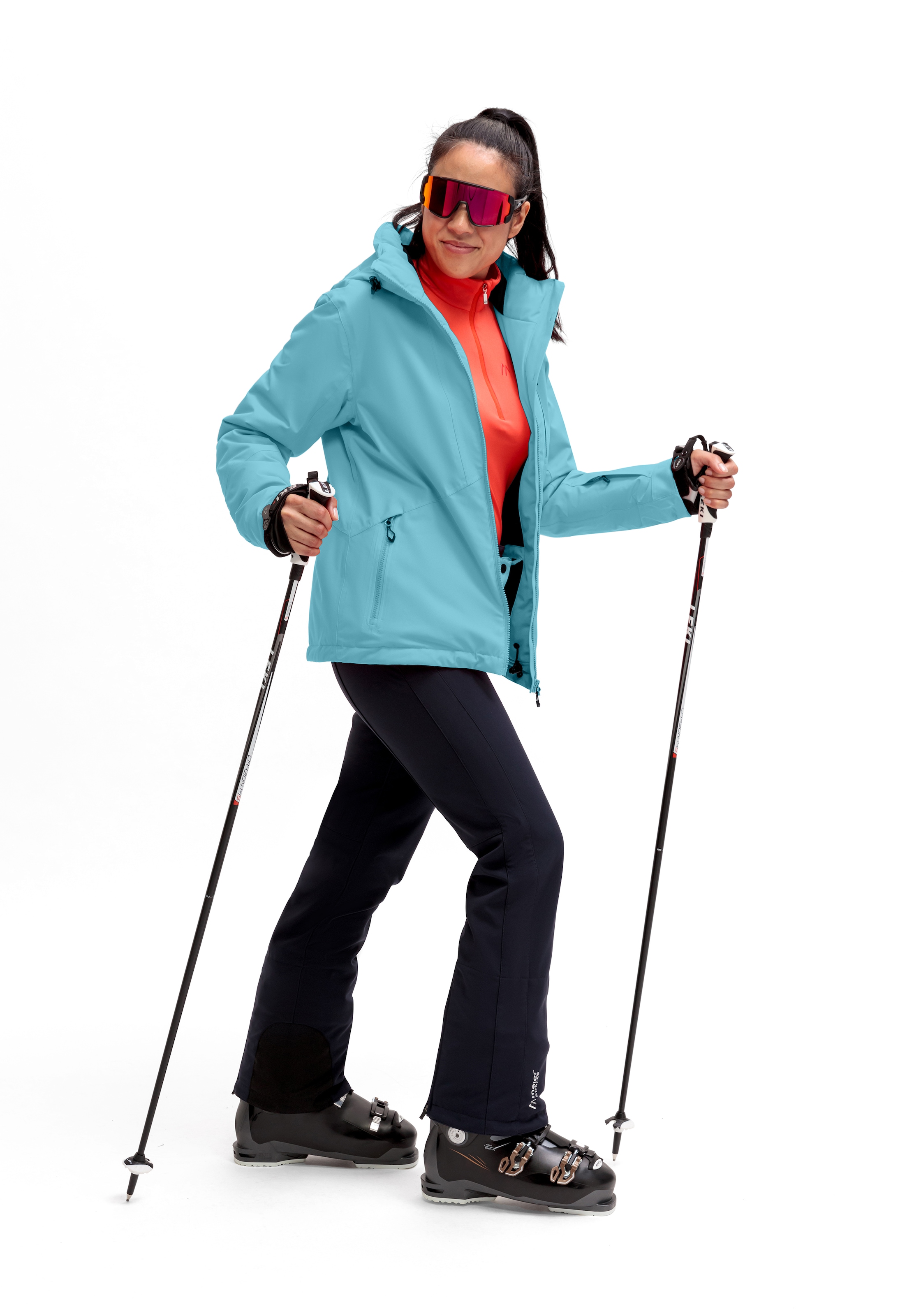 Maier Sports Skijacke »Straja«, Damen Winterjacke, wind/wasserdicht, 3 RV-Taschen und Kapuze