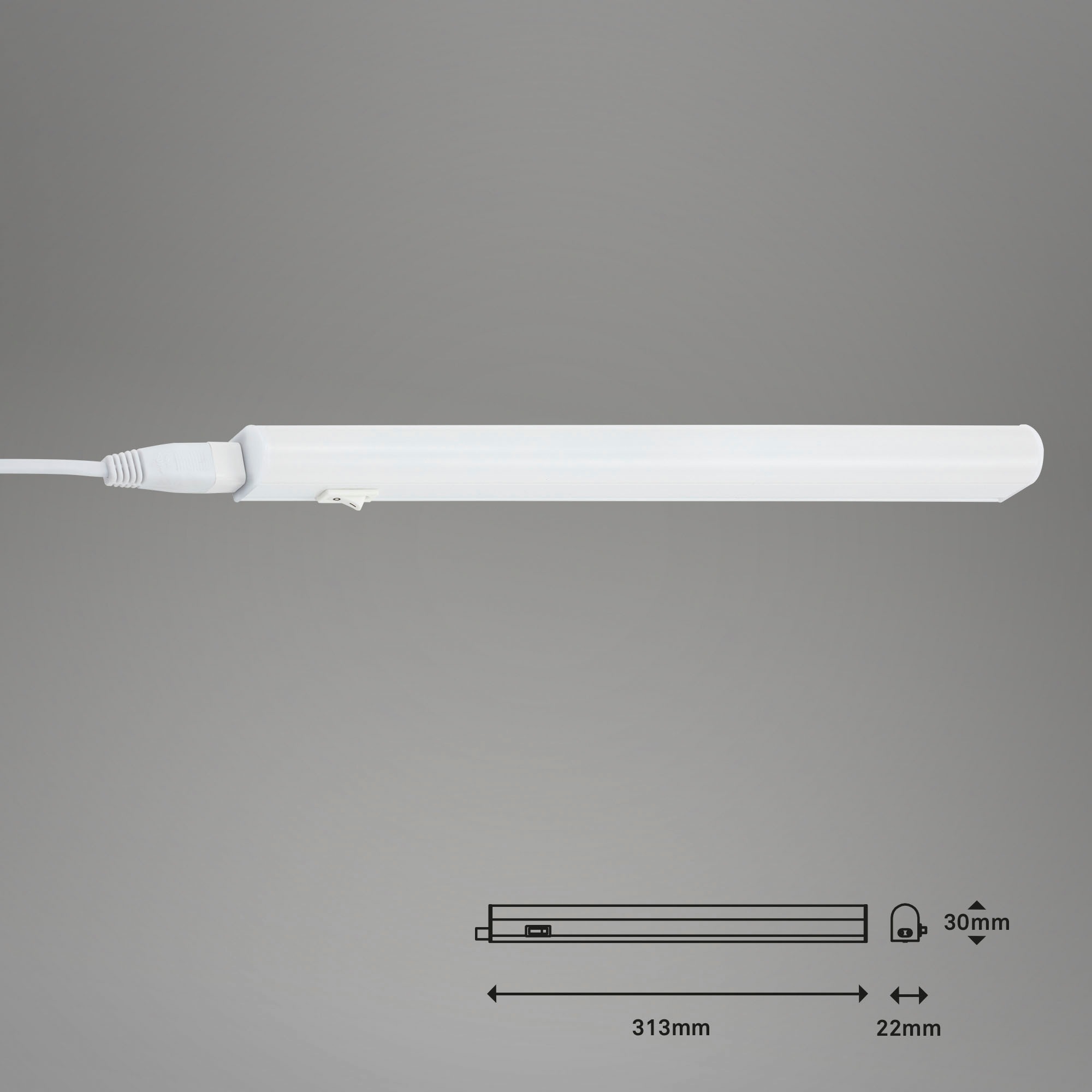 Briloner Leuchten LED Unterbauleuchte »2379046 TOOK«, Leuchtmittel LED-Board | LED fest integriert, LED Lichtleiste, 31,3x2,2x3cm, Weiß, 4W, Küche, Schrank, Unterschrank