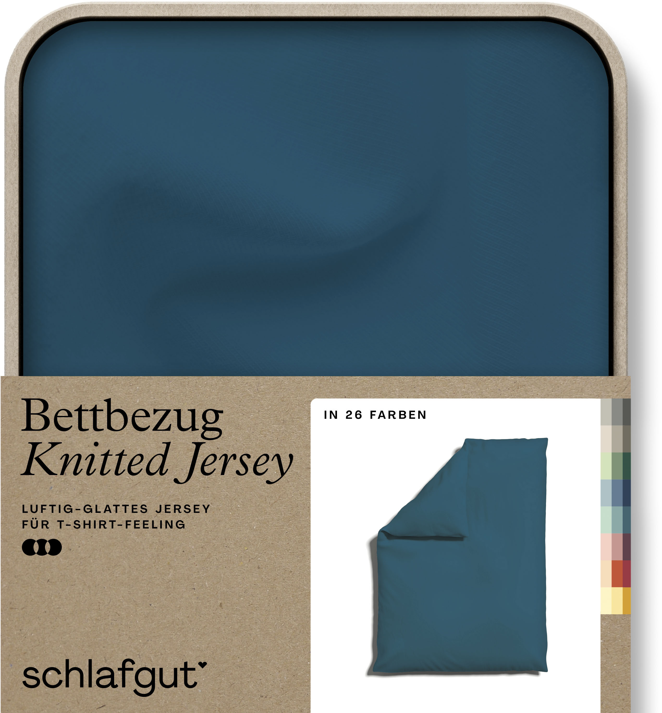 Schlafgut "Premium Bettbezug Knitted Jersey (1 St)" Ton-in-Ton Reißverschluss, Bio-Baumwolle mit Elasthan, Uni, OEKO Tex