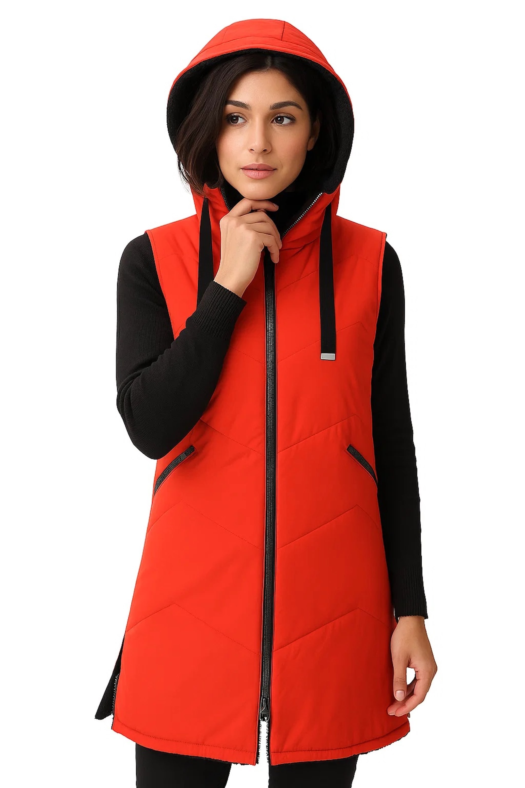 LPO Damen Steppweste "Mascho"poppy rot, Gr. 38, 100% Polyester, Westen, Wendeweste