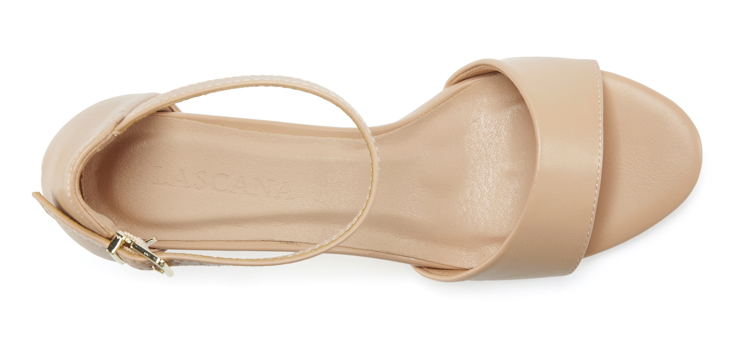 High-Heel-Sandalette LASCANA "Sommerschuh", Damen, Gr. 39, beige, Obermaterial: 100% Lederimitat. Decksohle: 100% Lederimitat. Futter: 100% Textilmaterial. Laufsohle: 100% Synthetik, unifarben, Schuhe High Heel-Sandalette, Sandale, Sandalette, Riemchensan 2