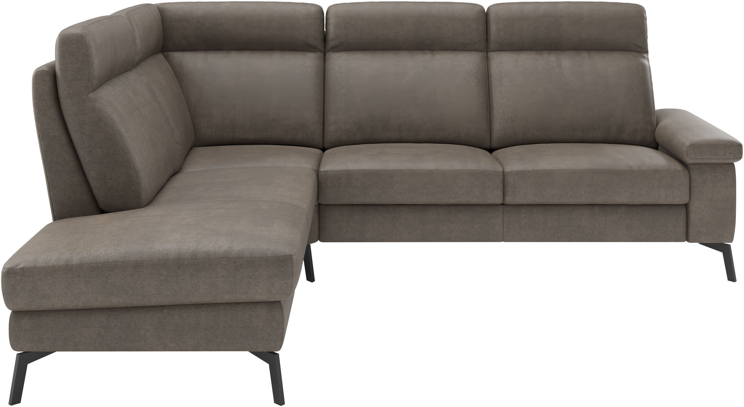 Home affaire Ecksofa "Nalani, optionaler Sitzauszug, Breite: 252 cm" Komfortabler Federkernsitz, großzügige Ecke, klappbare Armlehne