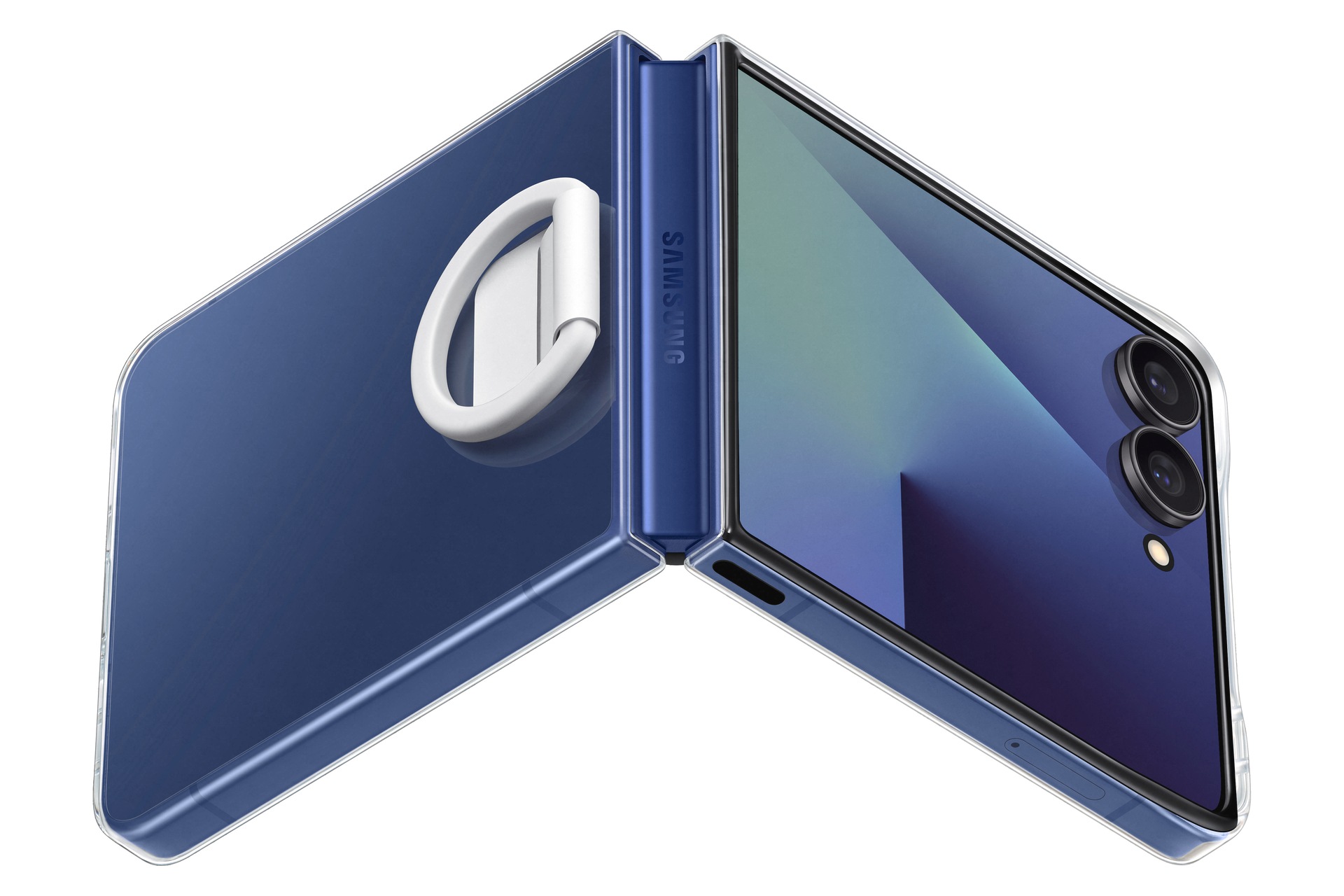 Samsung Handyhülle »Ring Case (Clear) für Samsung Galaxy Z Flip7«, Samsung Galaxy Z Flip7, Backcover, Schutzhülle, Handyschutzhülle, Case, Schutzcase, stoßfest