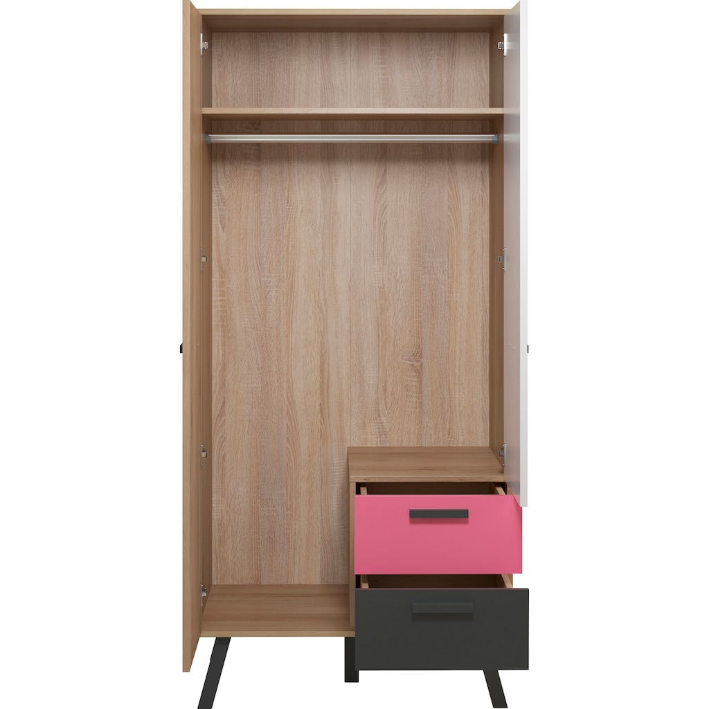 trendteam Kleiderschrank »Mats«, Front teilweise wechselbar - Rosa oder Blau