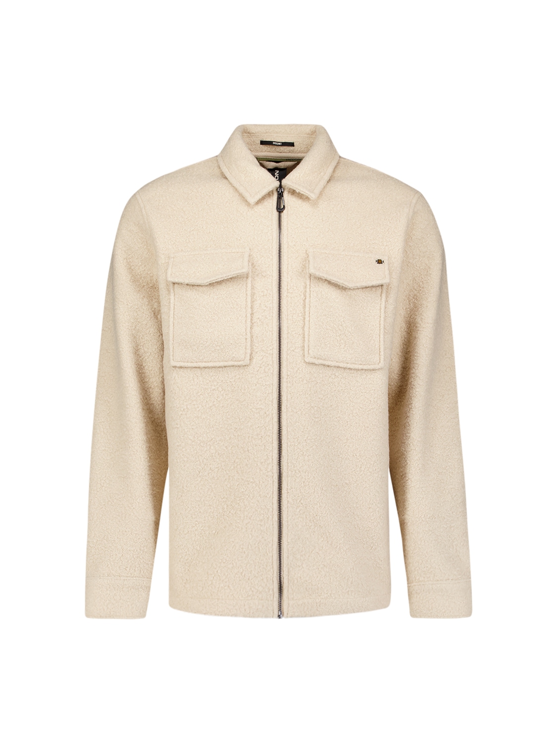NO EXCESS Langarmhemd »No Excess Overshirt mit Wollreißverschluss«