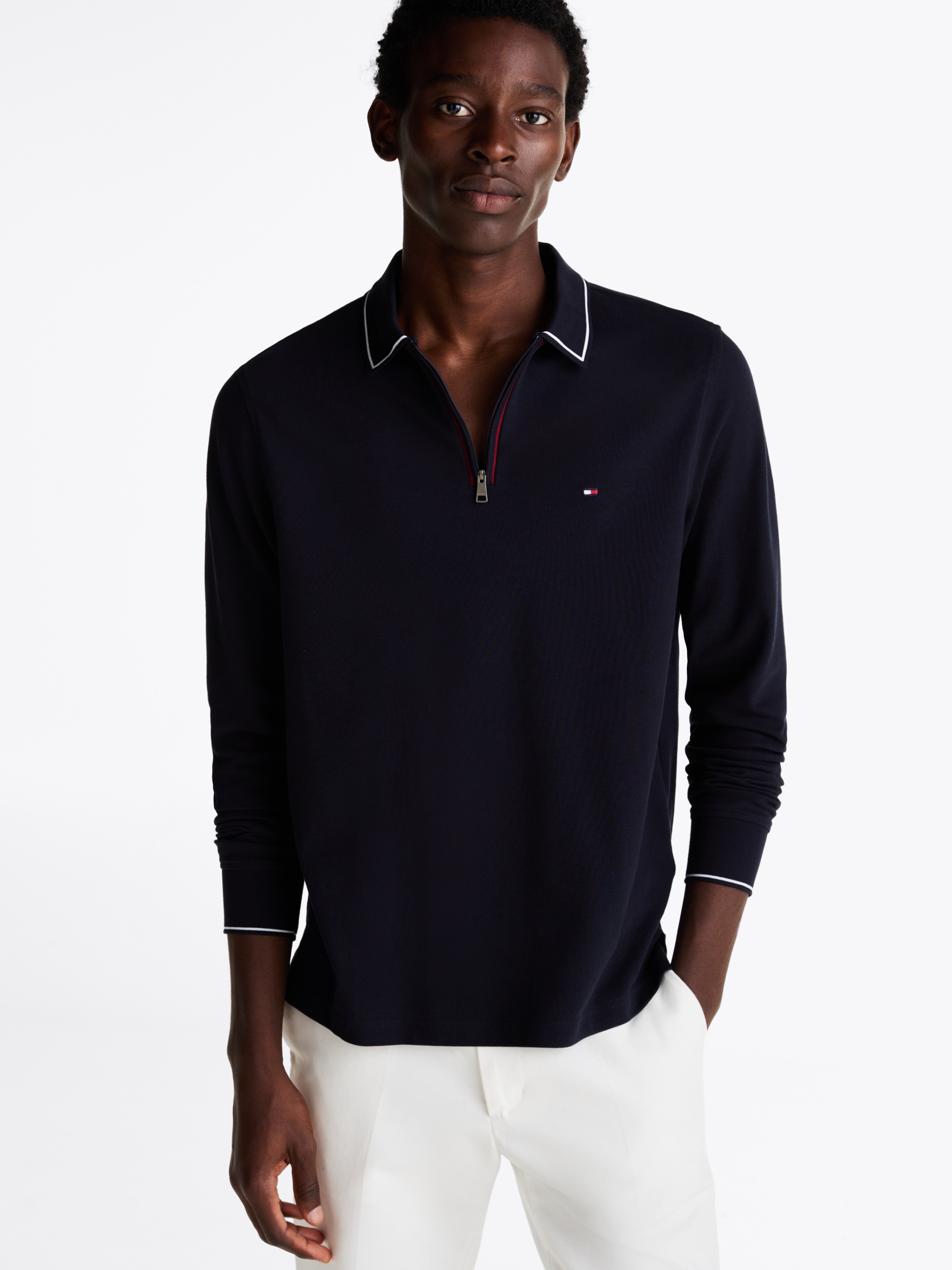 Tommy Hilfiger Langarm-Poloshirt »LS ZIP RWB DETAIL REG POLO«