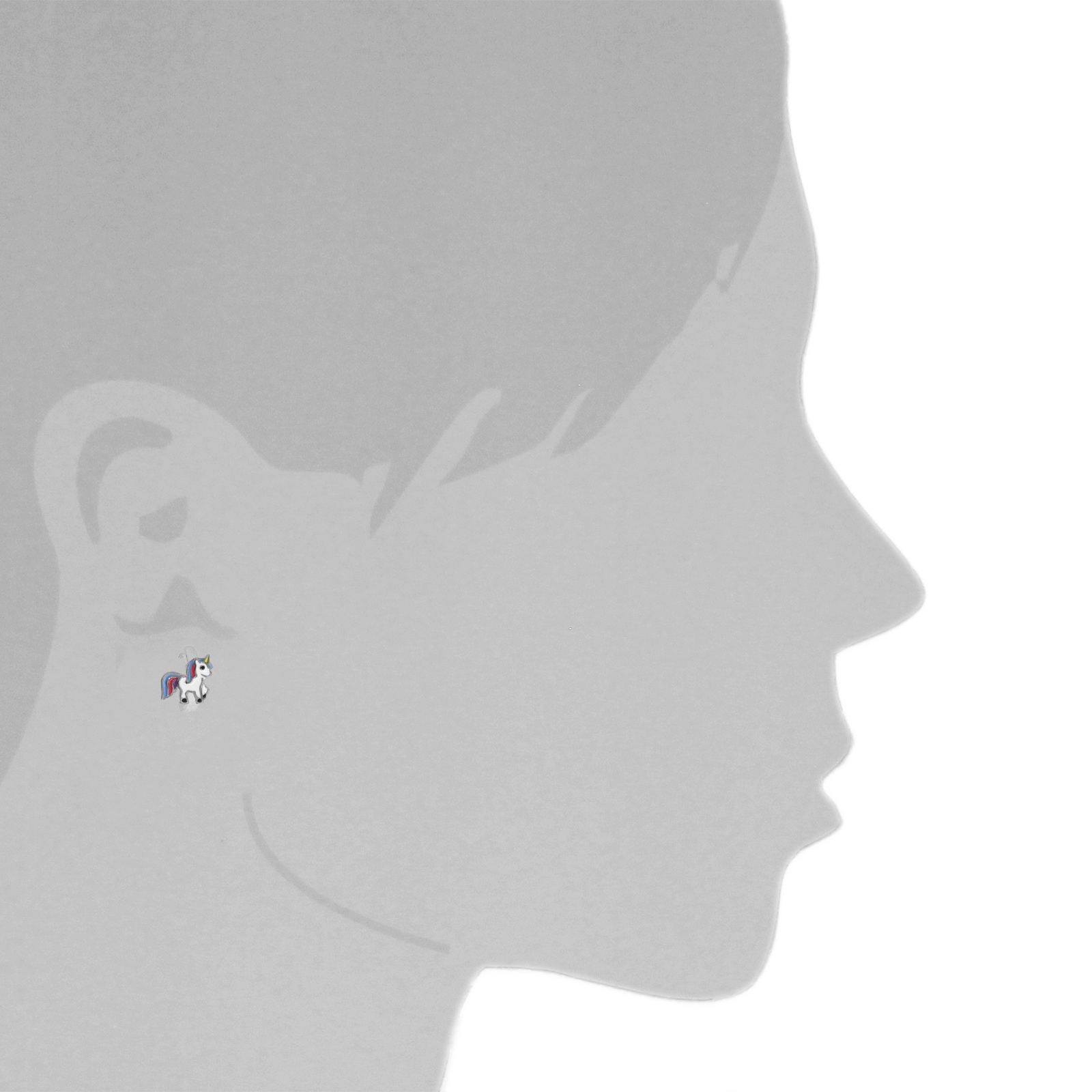 OSTSEE-SCHMUCK Klappcreolen »- Einhorn - Silber 925/000 -,«