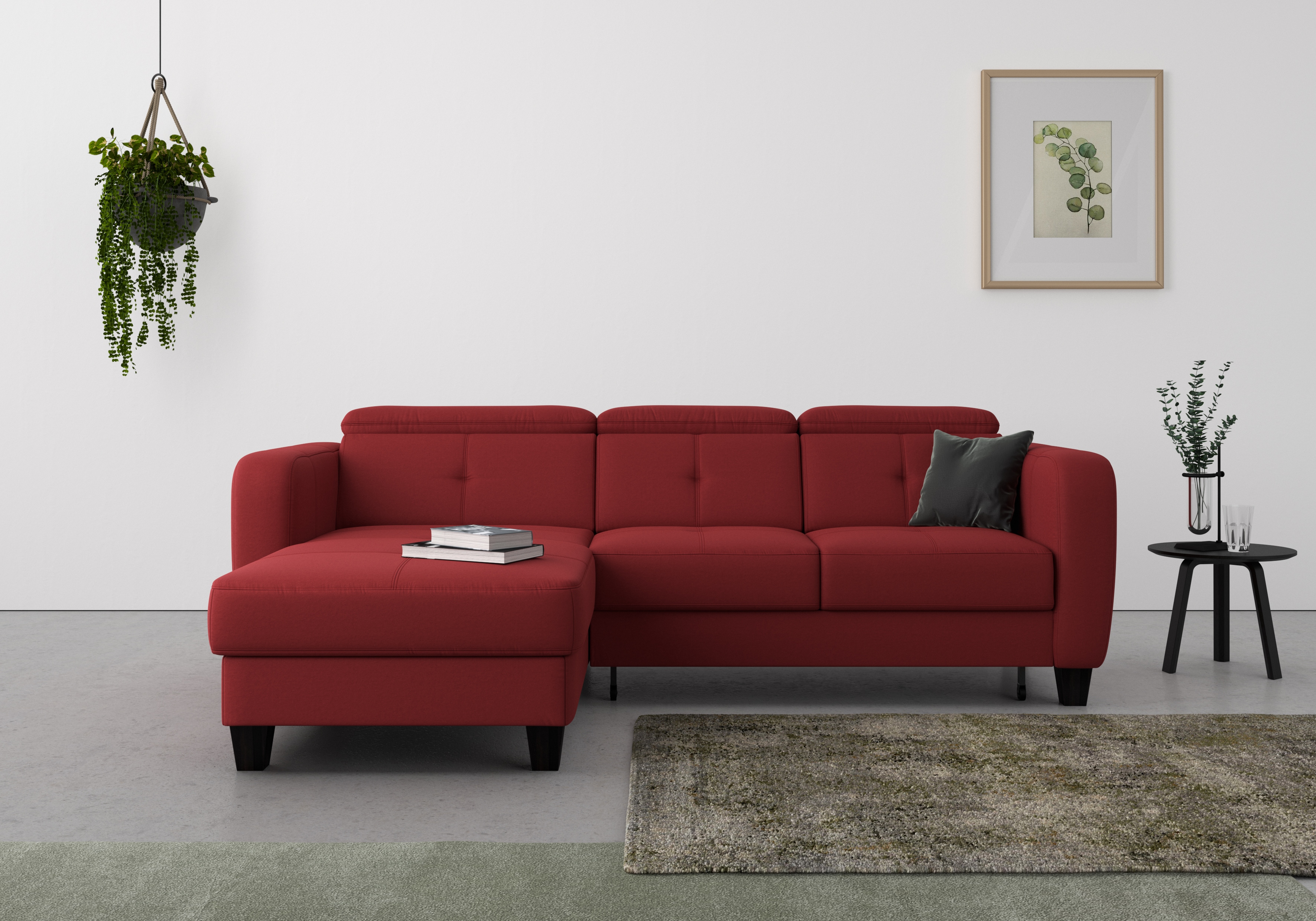 sit&more Ecksofa "Belluci L-Form" inklusive Federkern, wahlweise mit Schlaffunktion und Bettkasten