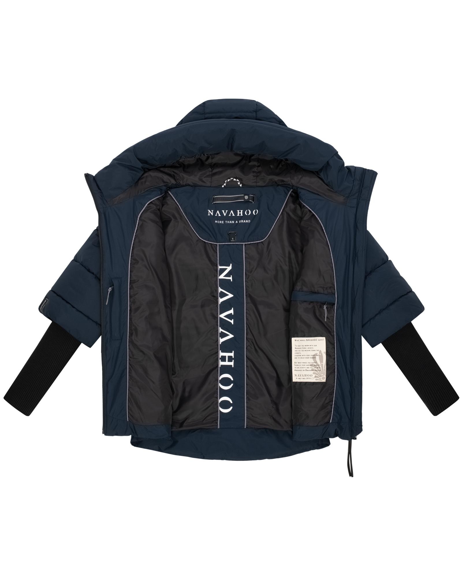 Navahoo Steppjacke »Lotusherz XIV«, mit Kapuze, Warme gesteppte Winterjacke mit Rippstrickärmeln