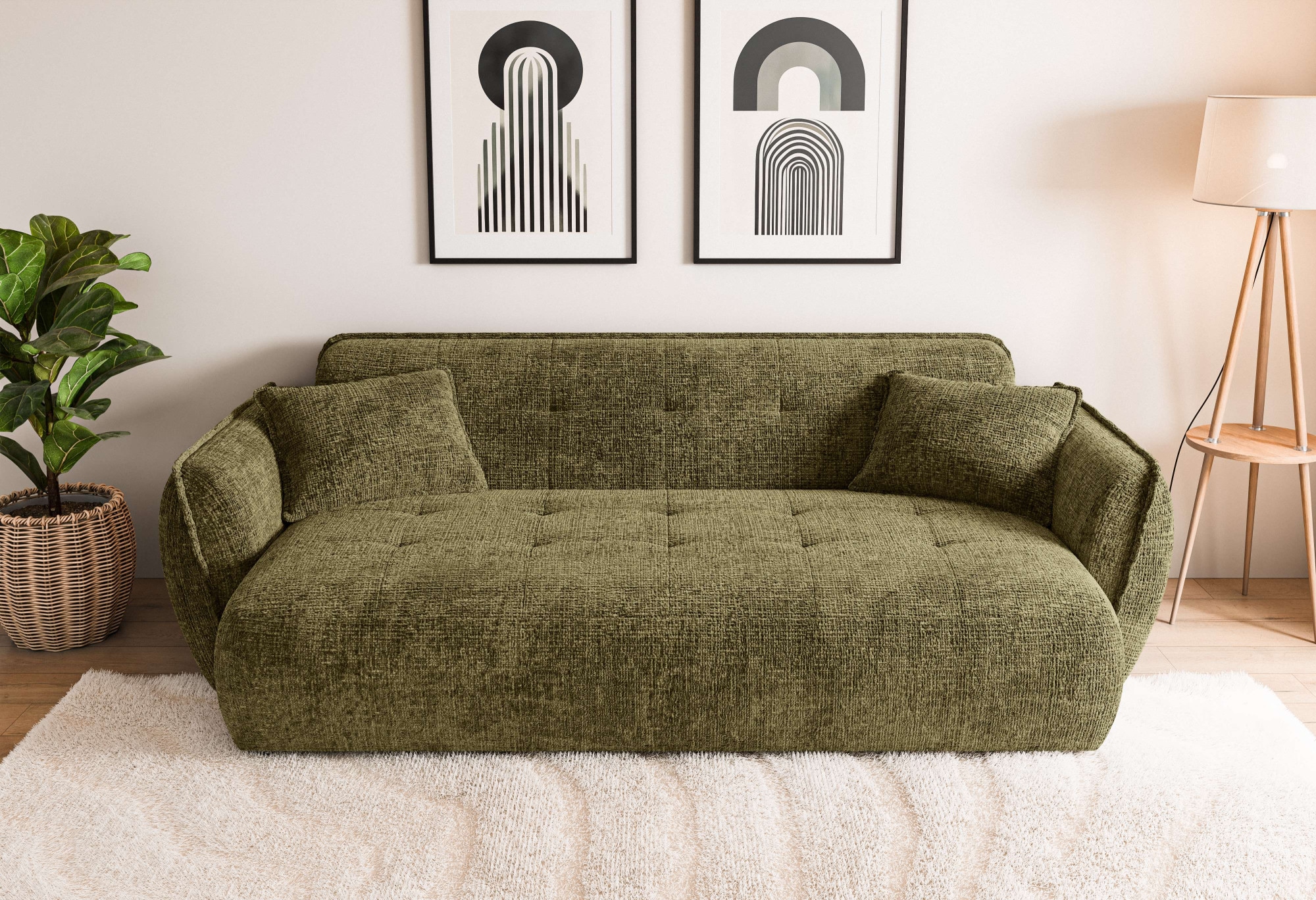 Home affaire Big-Sofa "MIRELDA Design-Sofa mit Steppungen, hoher Sitzkomfort, Breite 251 cm" Sitztiefe 82,5 cm, elegant und bequem, Zierkissen, belastbar bis 480kg