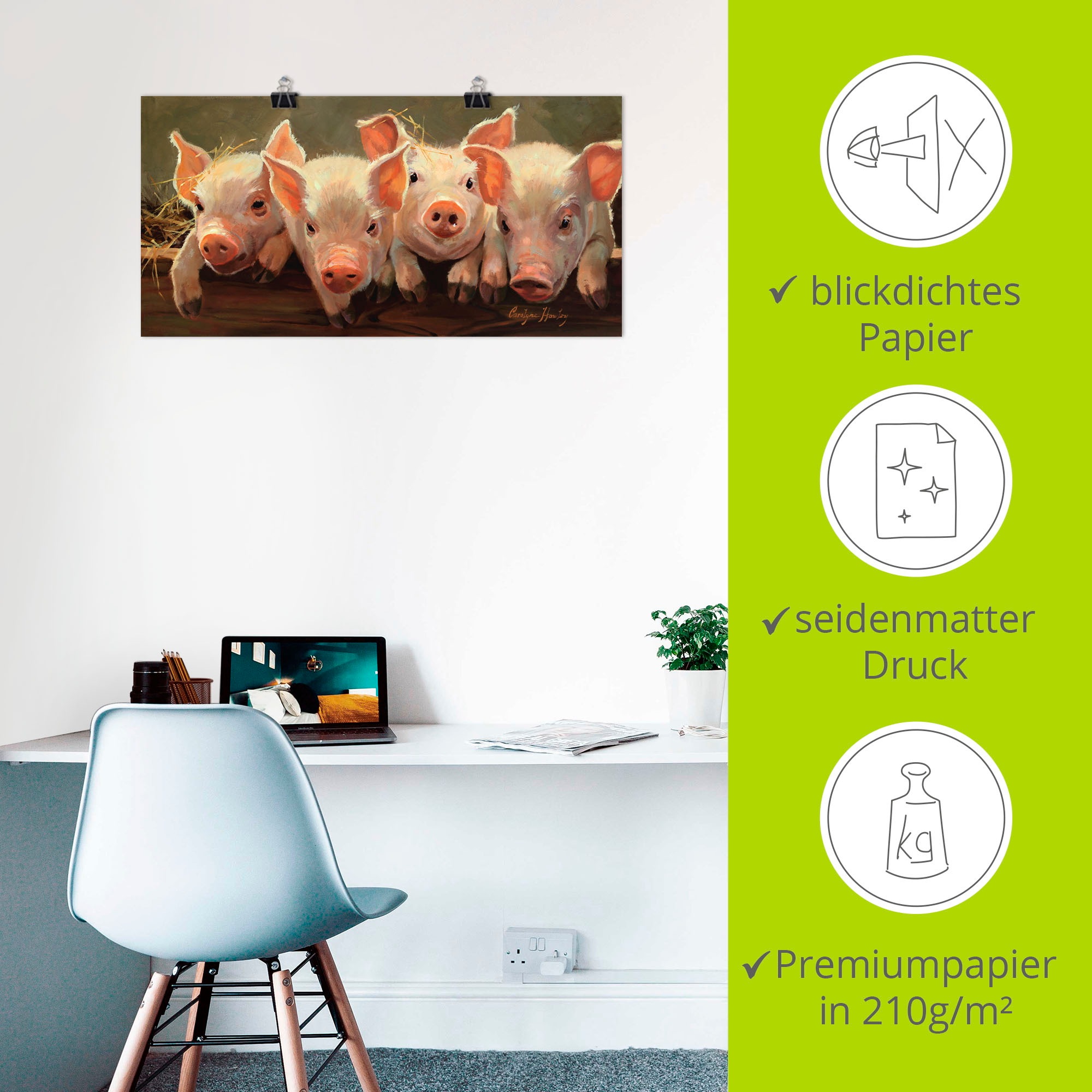 Artland Poster »Das große Grunzen« Haustiere 1 Stk. tlg. ohne Rahmen