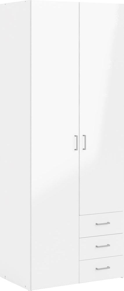 Kleiderschrank, Mit viel Stauraum, graue Stangengriffe, Gr. ca. 200,4 x 77,6 x 49,5 cm