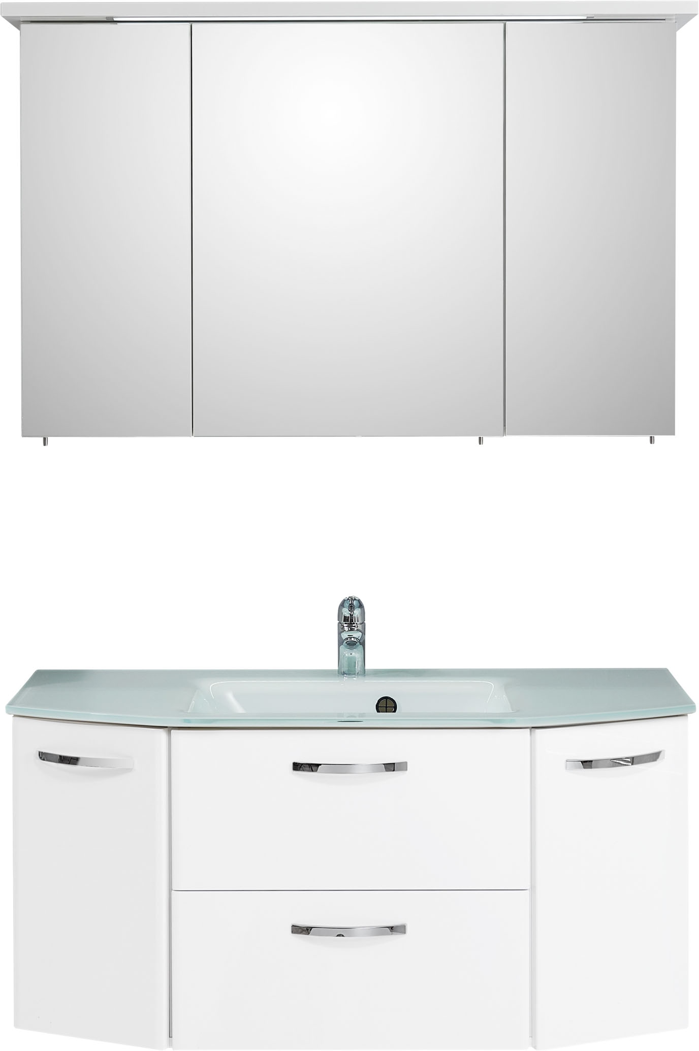 Saphir Badmöbel-Set »Quickset 326, 3-teilig, mit Glaswaschtisch« 3 Stk. tlg.