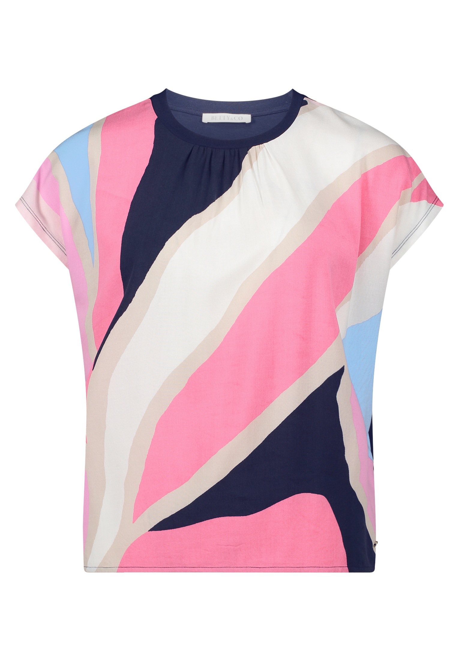 Betty&Co Kurzarmshirt »Damen mit Raffung« 1 tlg.