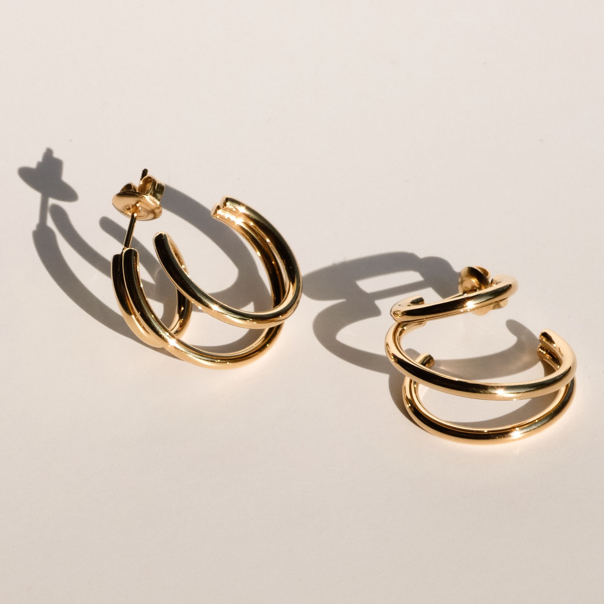 Echtzeit Paar Creolen »Schmuck Geschenk Edelstahl Ohrringe Modern Lines«