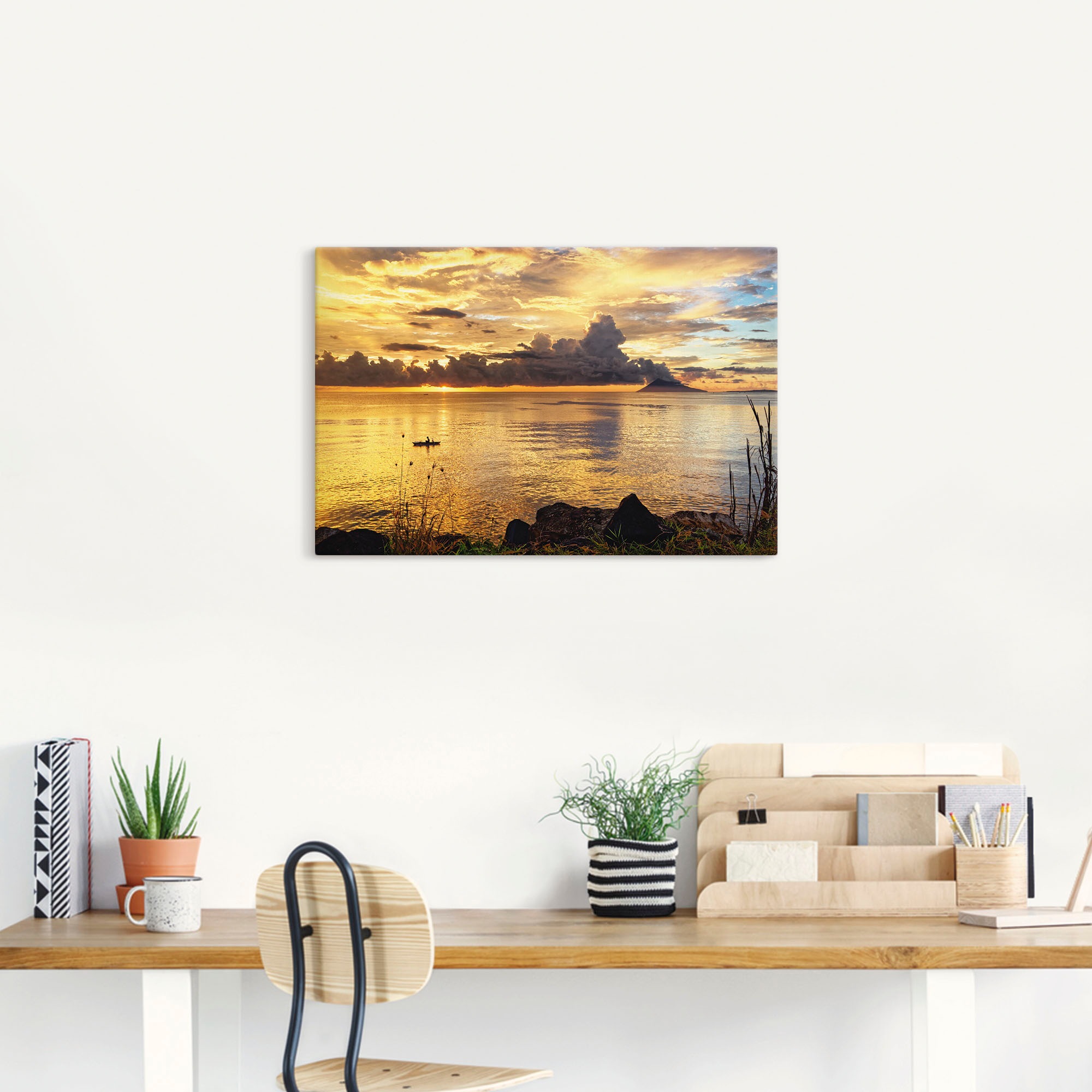 Artland "Sonnenuntergang mit einem Boot" Sonnenaufgang & -untergang 1 Stk. günstig online kaufen