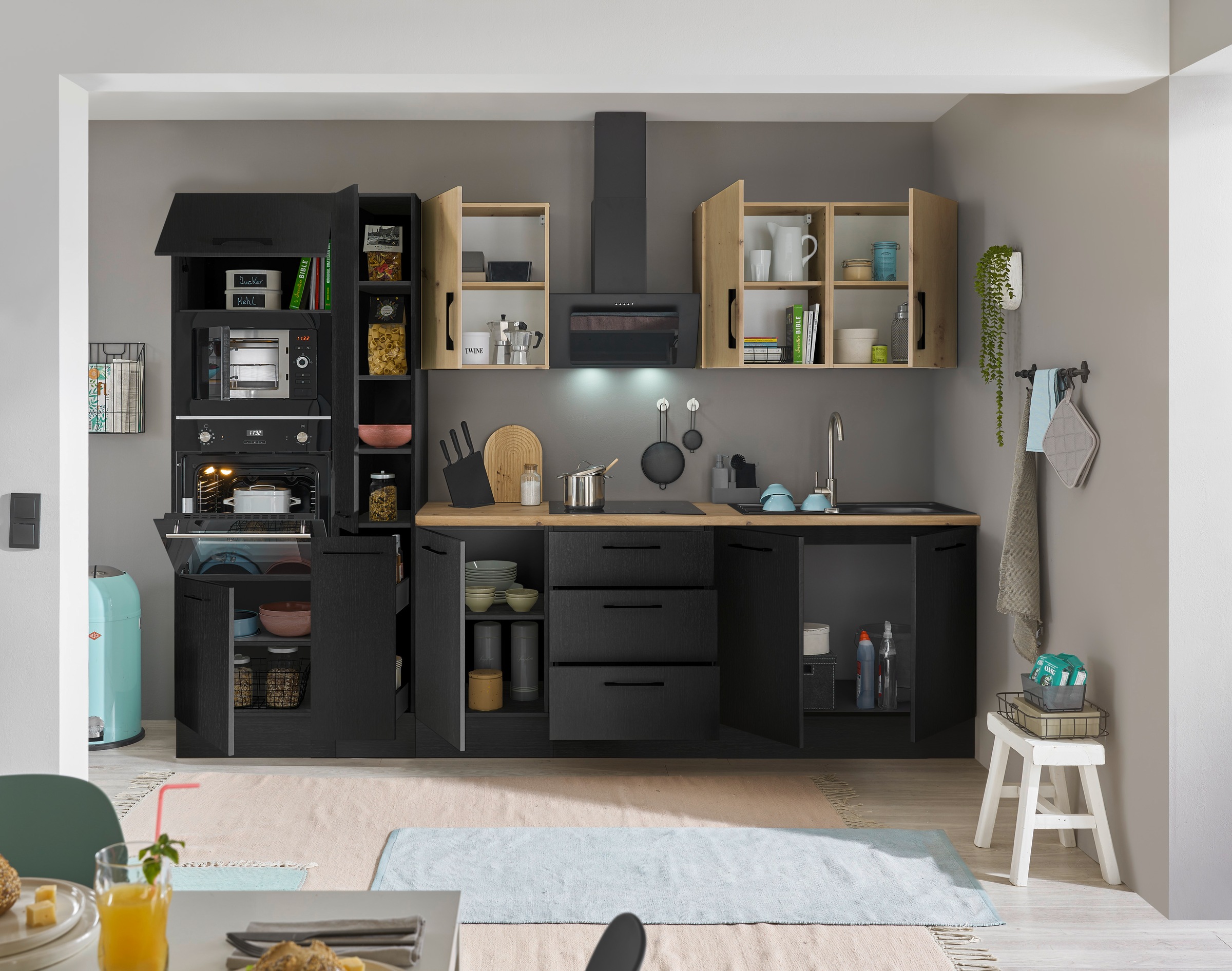 BASIC by Balculina Küchenzeile »Turin«, Breite 300 cm, wahlweise mit E-Geräten