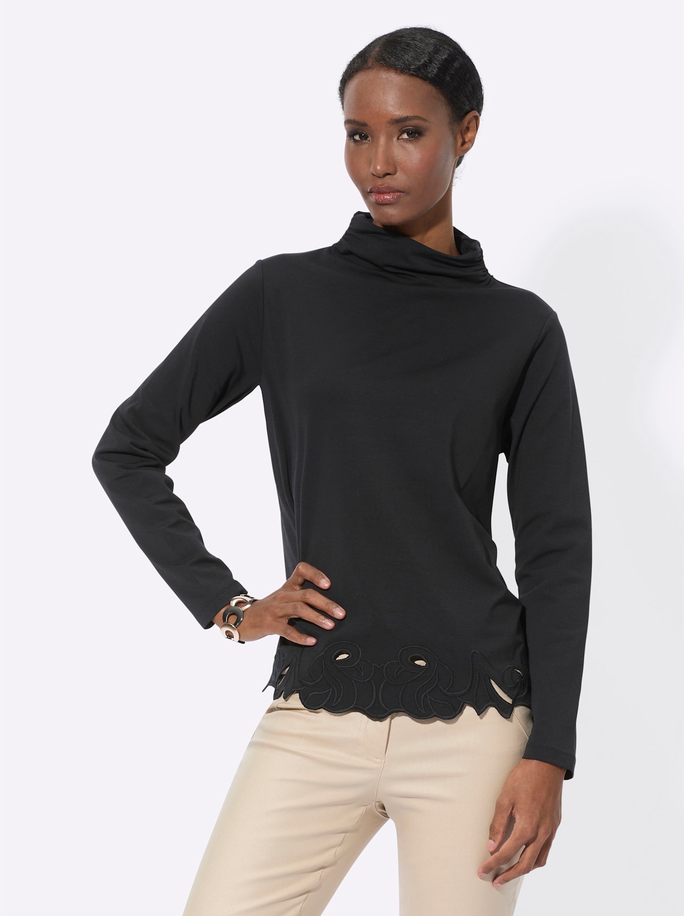 creation L Langarmshirt "Modal-Baumwoll-Shirt", (1 tlg.) günstig online kaufen