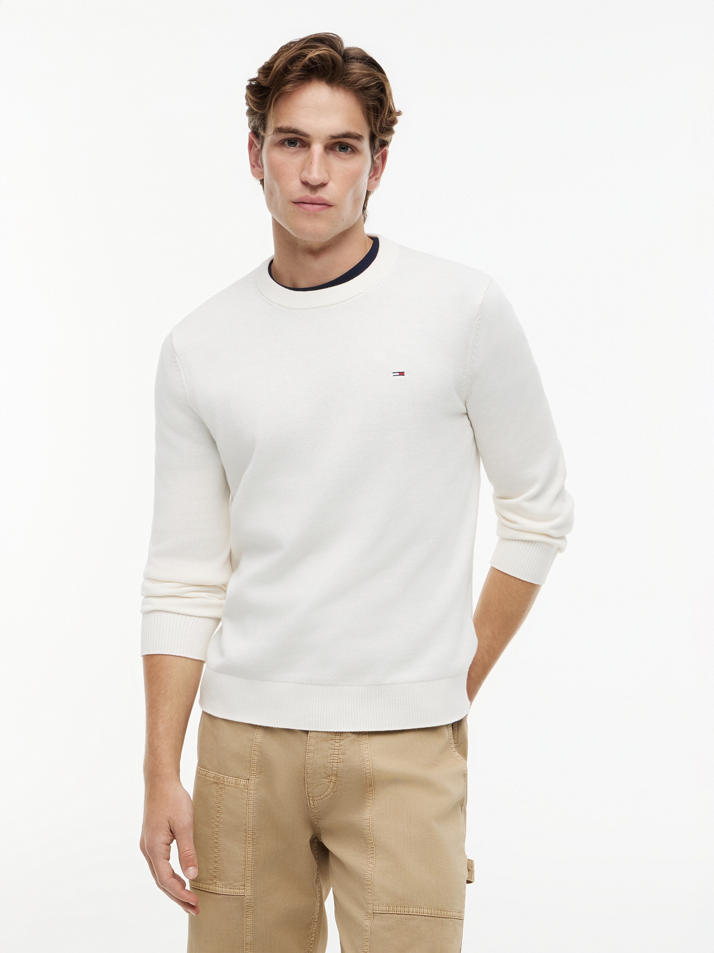 Tommy Jeans Strickpullover "TJM SLIM FIT LIGHT SWEATER" Slim fit mit Rundhalsausschnitt
