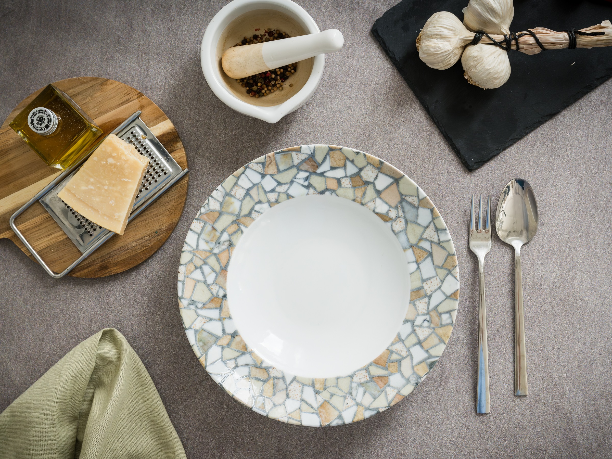 CreaTable Pastateller »Stone Collection Siena, Teller-Set, 4-tlg.« Italienische Eleganz, Vielseitig einsetzbar