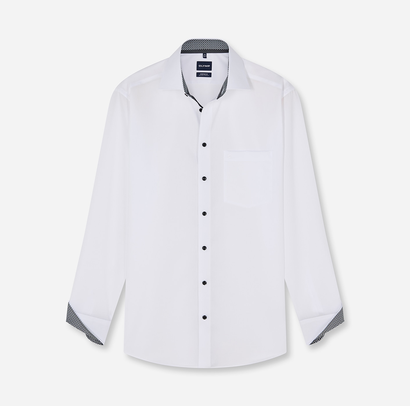 OLYMP Langarmhemd "Luxor" Businesshemd, New-Kentkragen, Comfort Fit