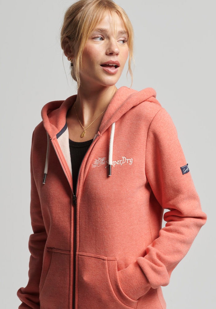 superdry -  Sweatjacke, mit hochwertig gesticktem Logo