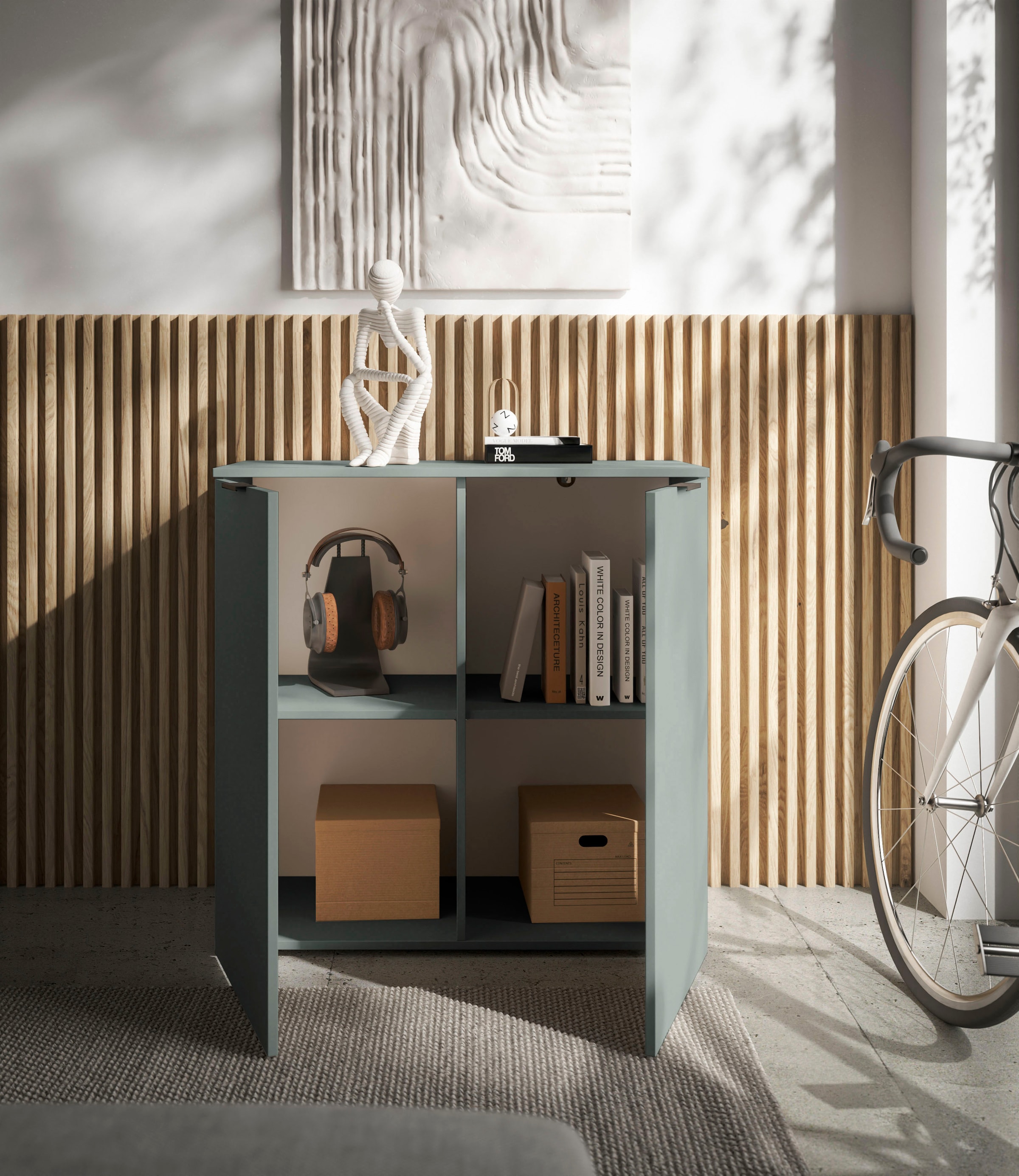HBZ Sideboard »Linz Kommode, BxHxT 90x90x40cm«, (1 St.), Breite 90cm,Lip-Griff,Melaminbeschichtung