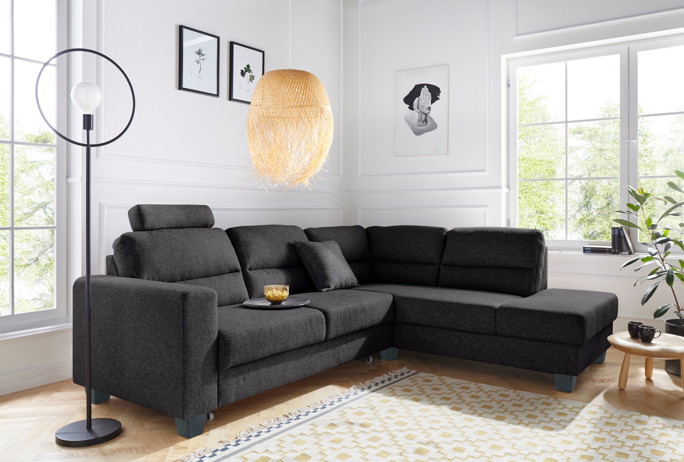 TRENDMANUFAKTUR Ecksofa »Chamber, L-Form«, inklusive einer Kopfstütze, wahlweise mit Schlaffunktion