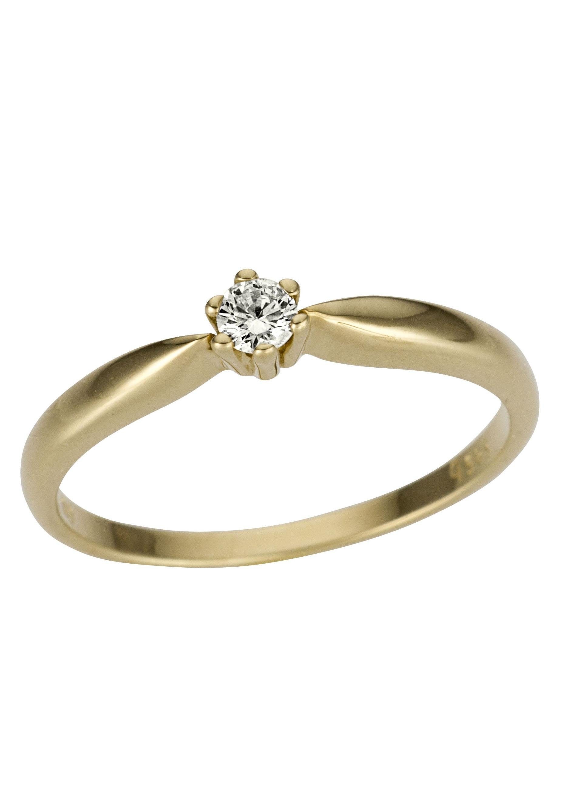 Firetti Solitärring »Schmuck Geschenk Gold 750 Damenring Verlobungsring Goldring Solitär«, mit Brillant