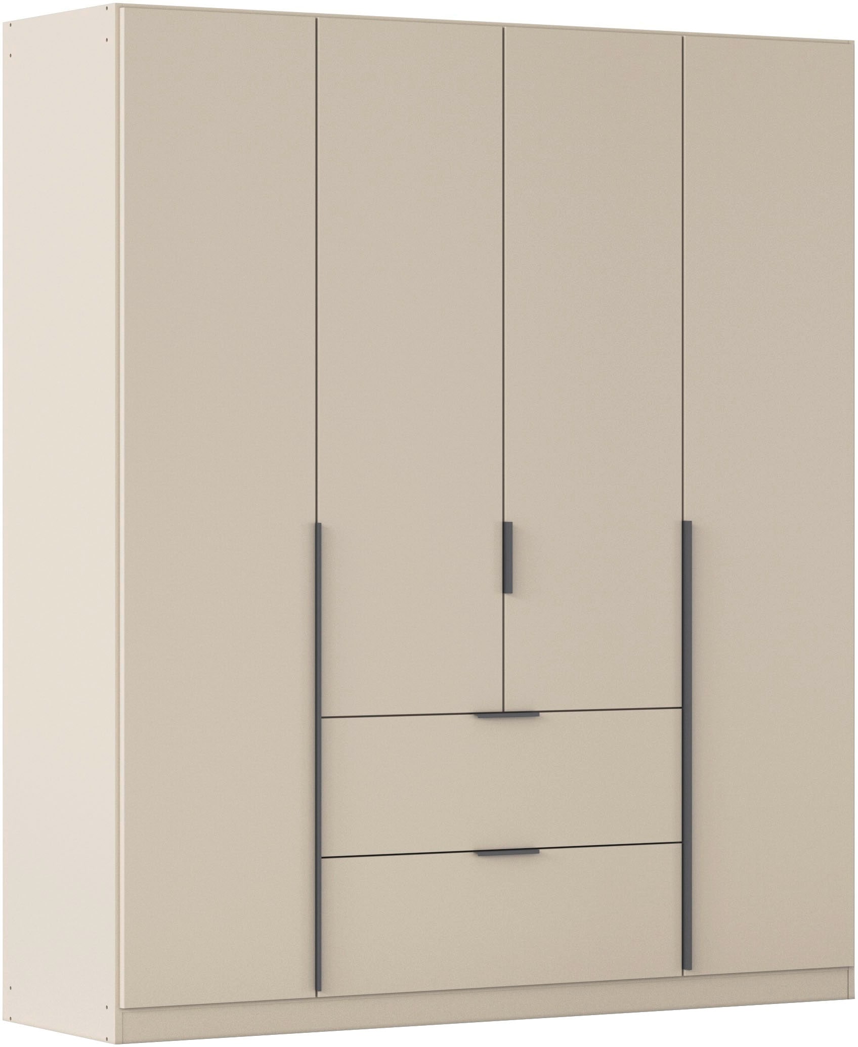OTTO home Drehtürenschrank "Kleiderschrank Schrank Garderobe AGORDO mit Dekor- oder Hochglanzfront" in zwei Griff-Farben, Breite 181 cm, mit Außenschubkästen, Serie in 7 Breiten und 2 Höhen MADE IN GERMANY