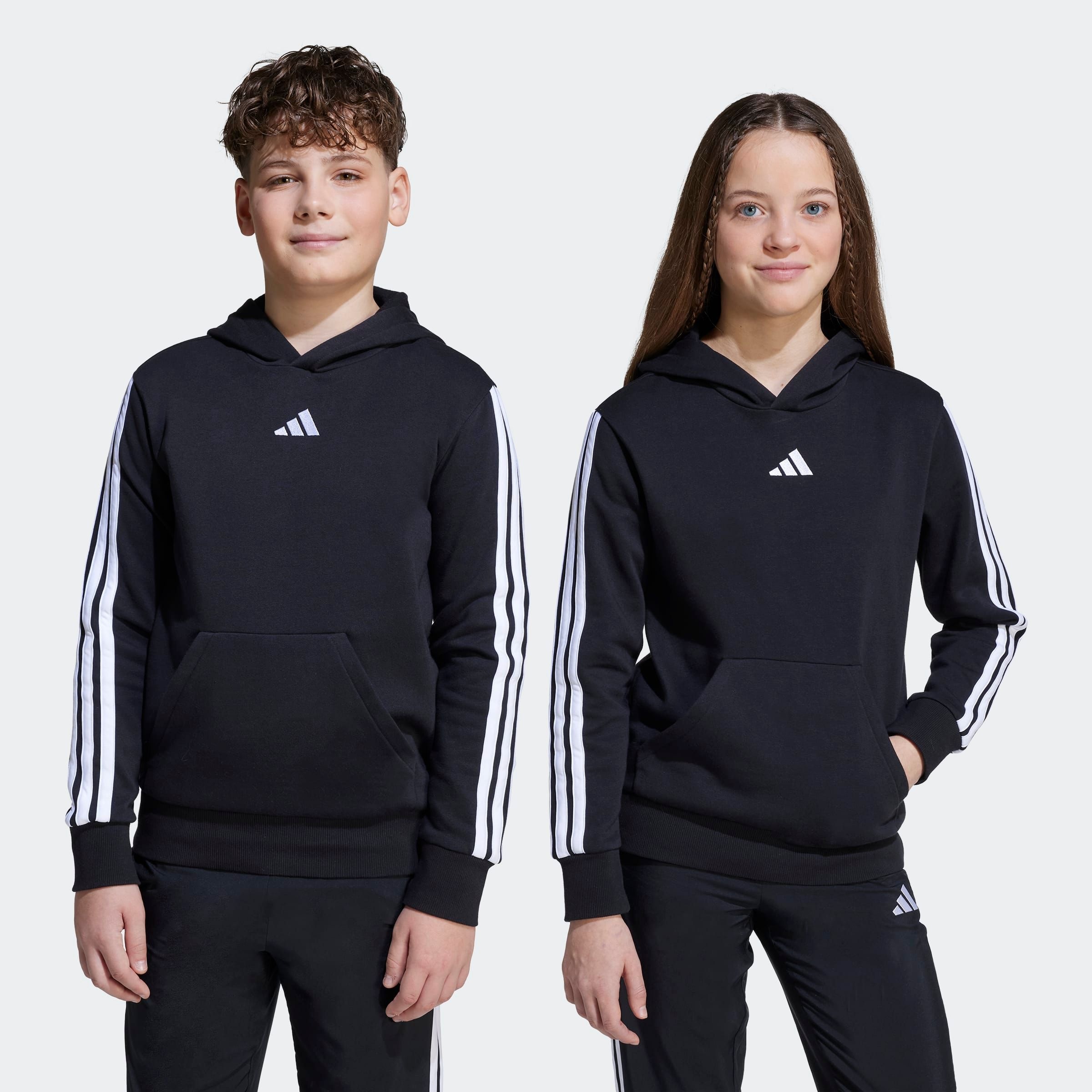 Mädchen Kapuzensweatshirt "J 3S FL HD 225", weiß, Gr. 176, ADIDAS SPORTSWEAR, Obermaterial: 71% Baumwolle, 29% Polyester, Sweatshirts