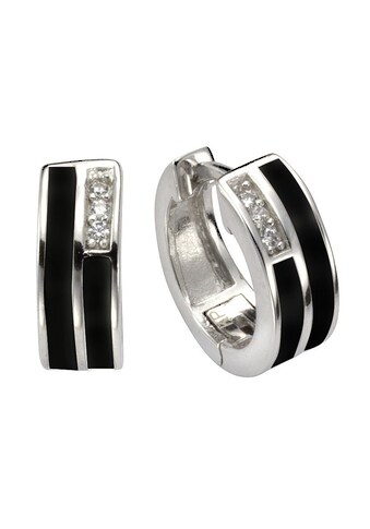 Paar Creolen »925/- Sterling Silber Zirkonia«