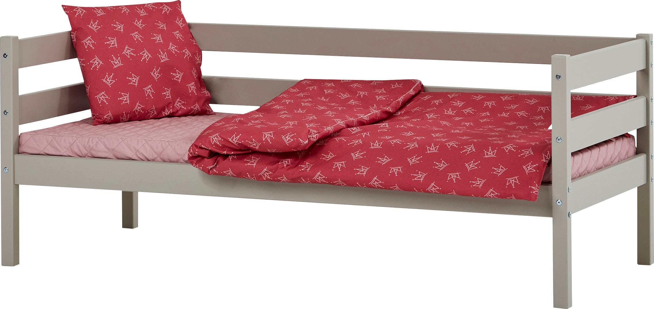Hoppekids Einzelbett »ECO Comfort Kinderbett, Kiefer Massivholz, Jugendbett inkl. Rollrost«, 70x160 cm, wahlweise in verschieden Farben/ Matratze/ Absturzsicherung