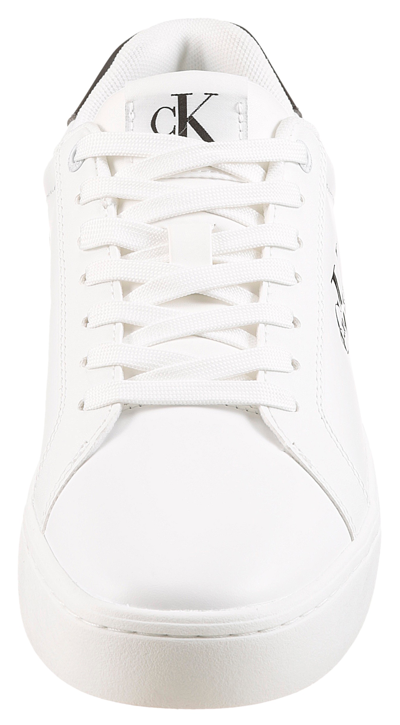 Sneaker CALVIN KLEIN JEANS "CLASSIC CUPSOLE MONO LTH", Herren, Gr. 43, schwarz-weiß (weiß, schwarz), Leder, Lederimitat, unifarben mit Farbeinsatz, Schuhe Sneaker, Freizeitsneaker, Halbschuh, Schnürschuh in klassischer Optik 3