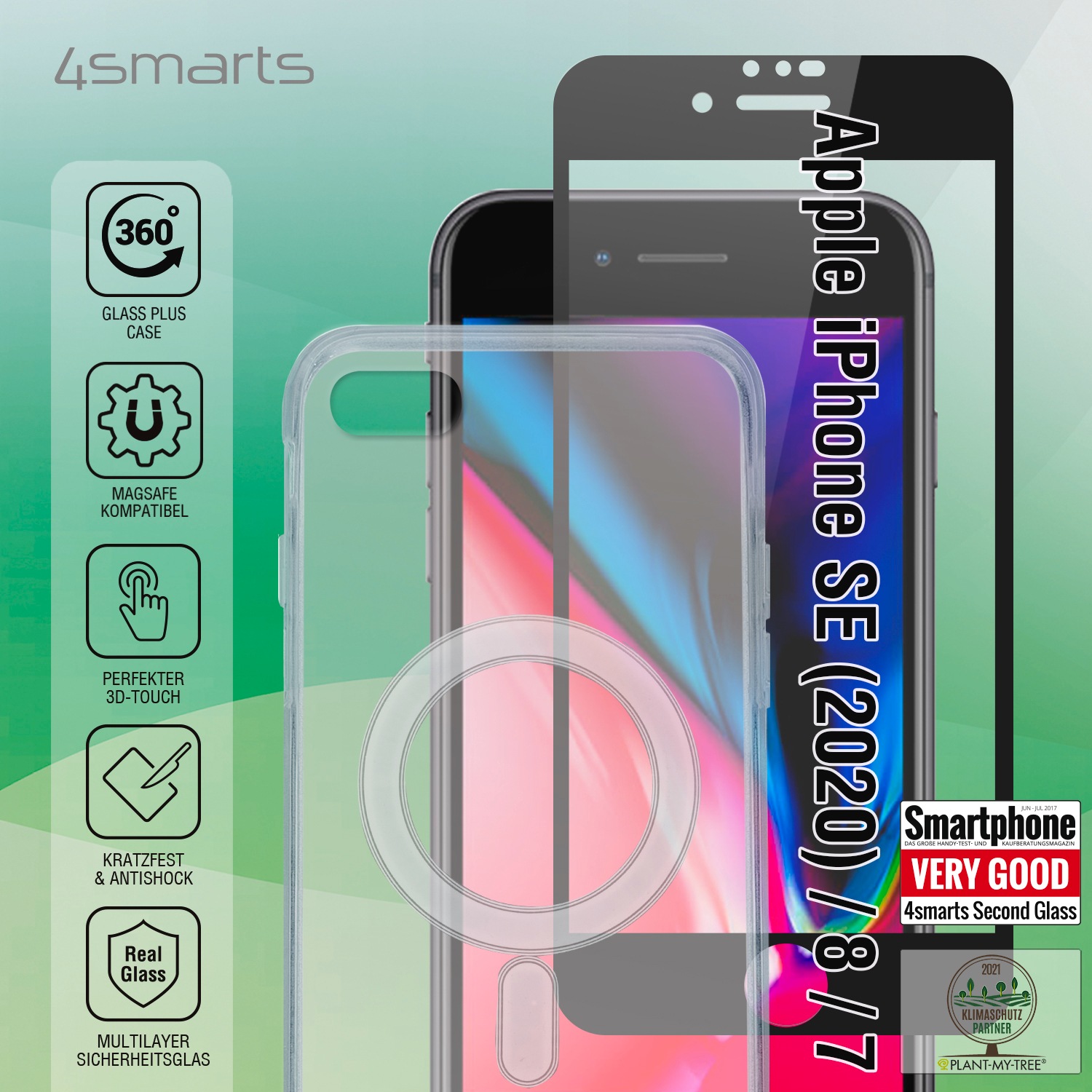 4smarts Handyhülle »X-Pro 360° Protection UltiMag für Apple iPhone 7/8/SE 20/SE 22«, Apple iPhone 7/8/SE 2020/SE 2022, Backcover, Schutzhülle, Handyschutzhülle, Case, Schutzcase, stoßfest
