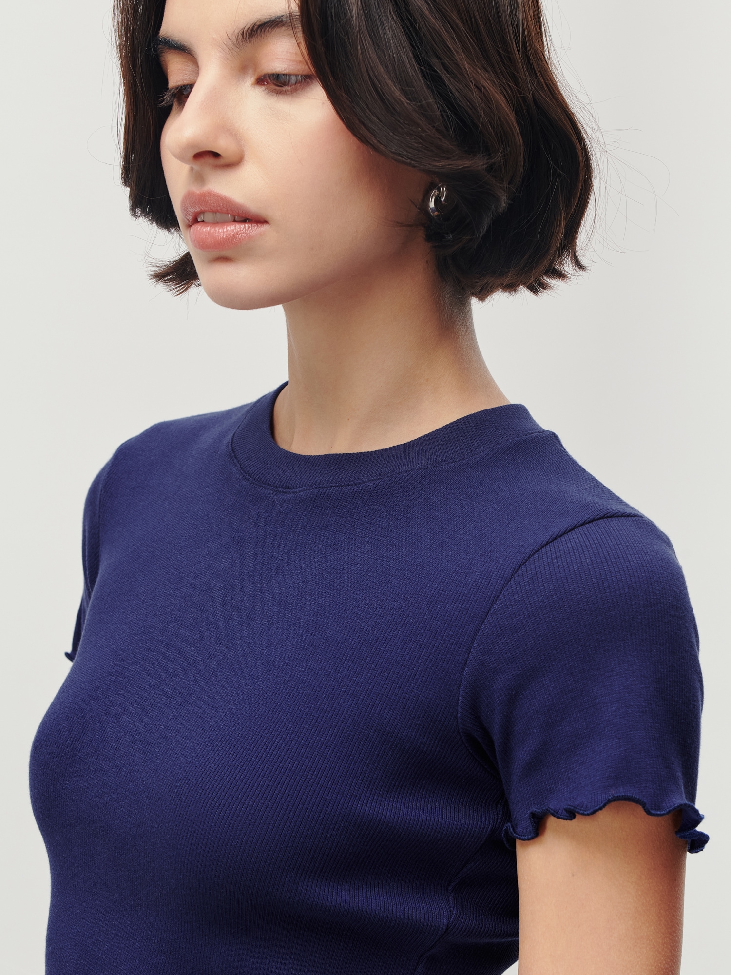 LeGer T-Shirt »Teresa, LeGer by Lena Gercke« mit Rippstruktur, kurze Form, slim fit